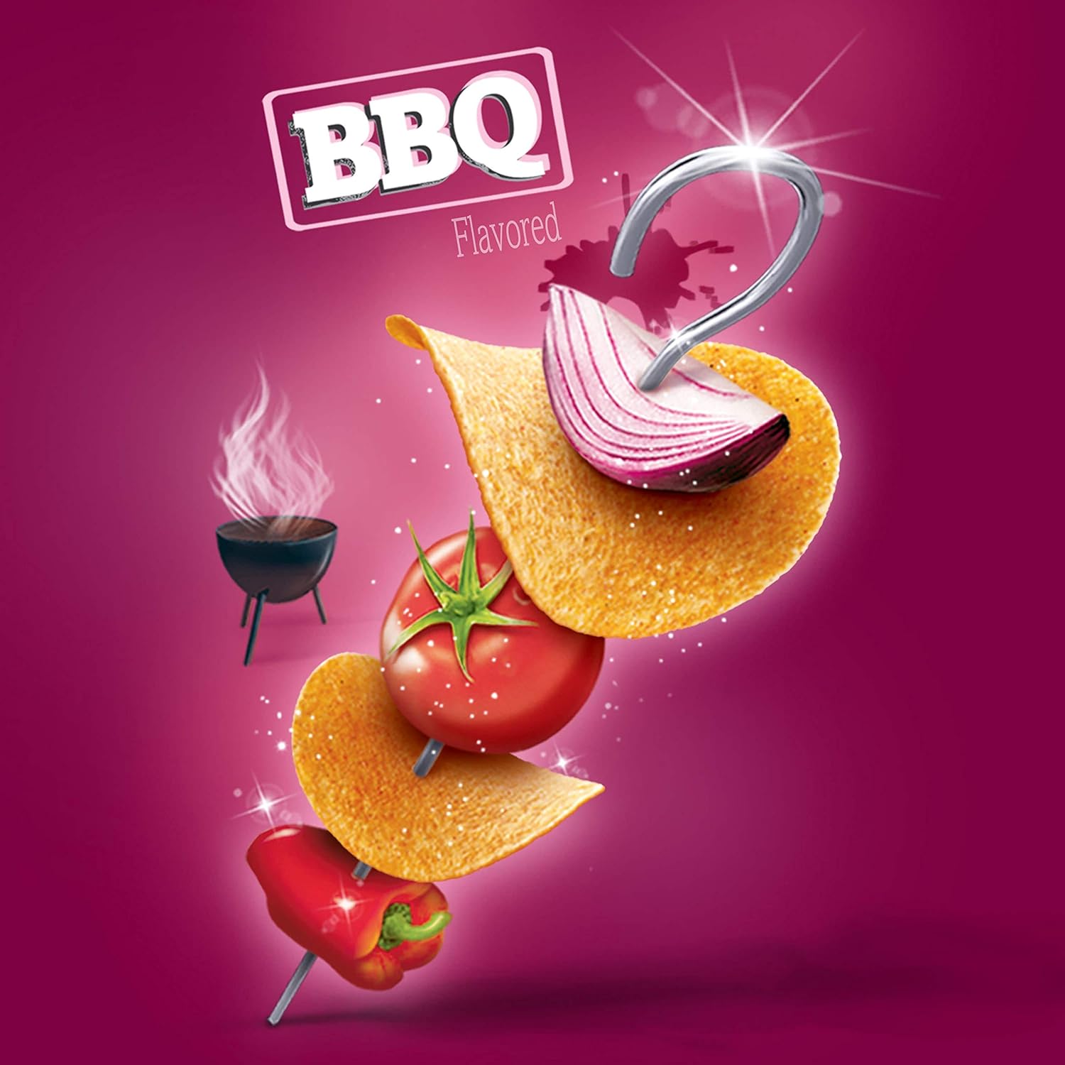 Pringles Snack Stacks Potato Crisps Chips, BBQ Flavored, 5.5 oz Can(Pack of 14)