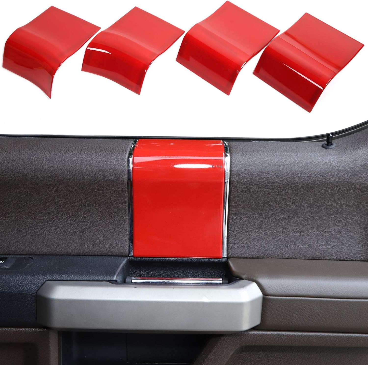 Voodonala for F150 Inner Door Handles Top Cover Interior Door Handle Trim Garnish for 2015-2020 Ford F150 Interior Accessories,Carbon Fiber 4pcs