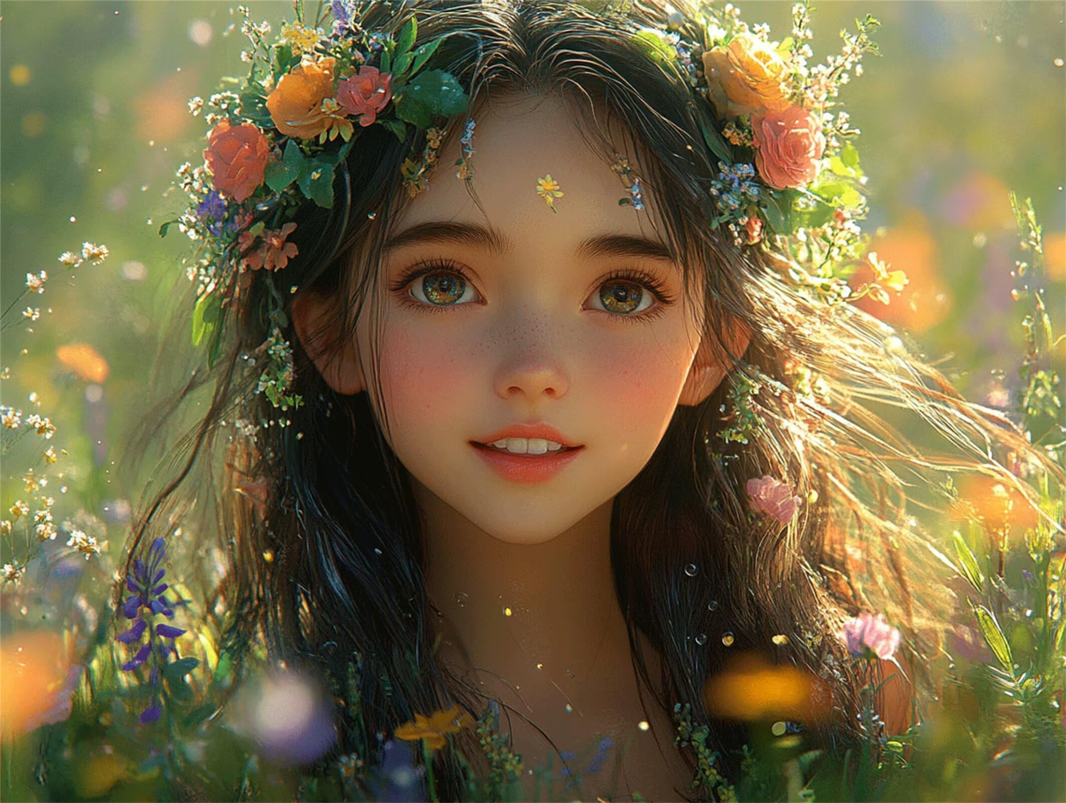 5000 sztuk puzzli dla dorosłych, gry rodzinne, wiosenna dziewczyna, n-56