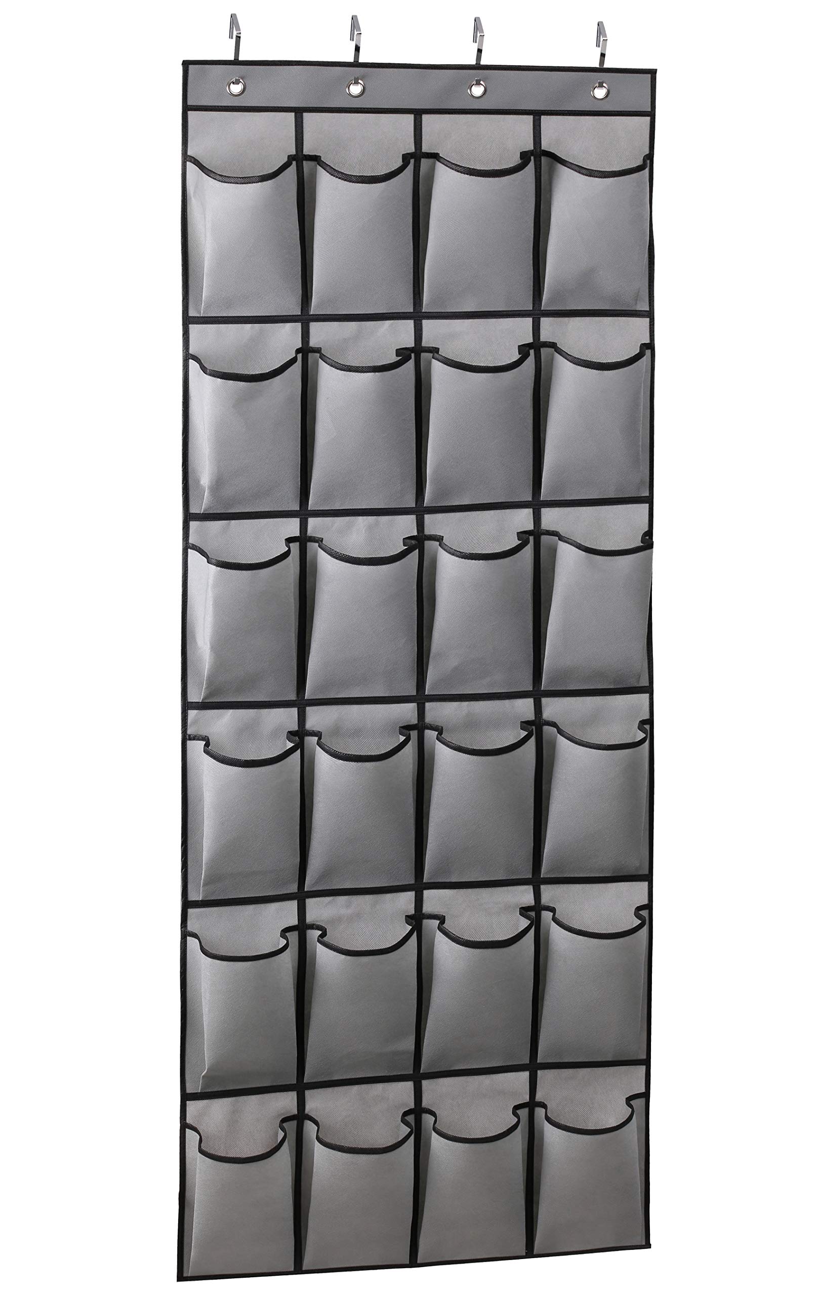 buy shoe rack online on Kimbora Over The Door Shoe Organizer 24 Large Fabric Pockets Hanging Shoe Rack Hanger Holder With 4 Otd Hooks Gray Buy Online In Dominica At Dominica Desertcart Com Productid 173451382
