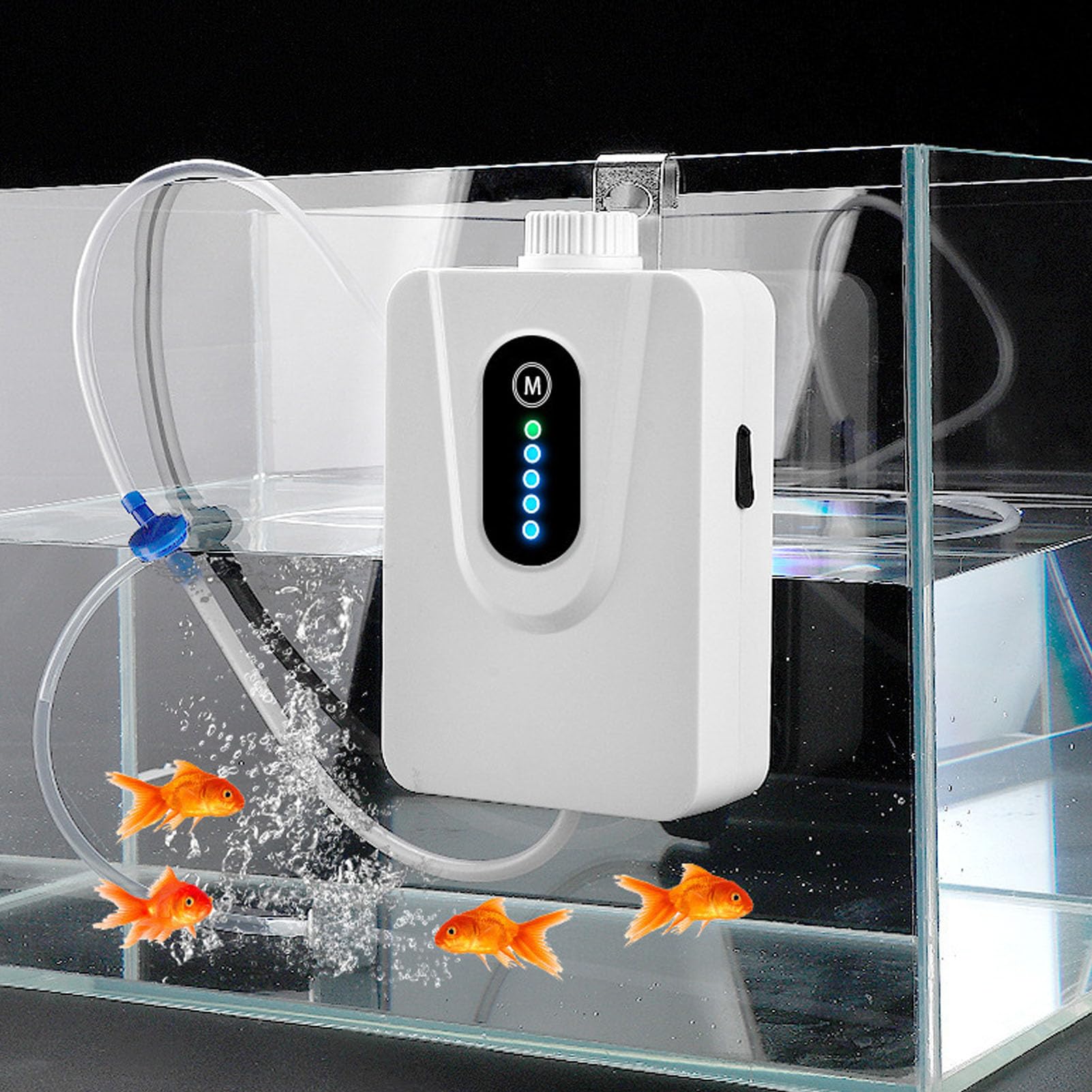 Bomba de aire solar para acuario, aireador de oxígeno ajustable, bajo nivel de ruido con panel solar batería recargable para peceras, pesca al aire libre
