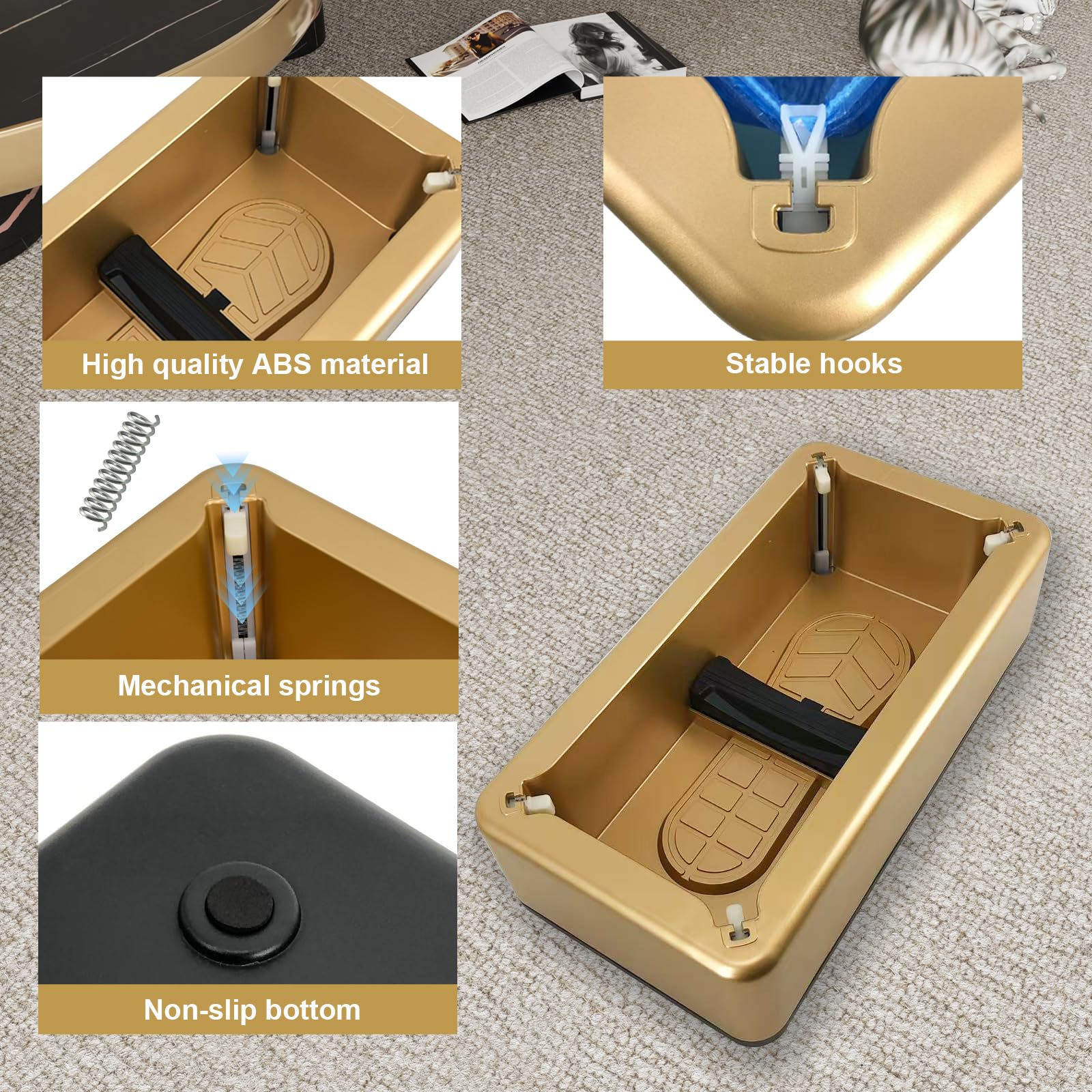 TAIMIKO Dispensador automático de cubiertas de zapatos, máquina portátil para cubrir zapatos con 200 fundas desechables para botas, a prueba de polvo, impermeable, para uso médico, hogar, tienda