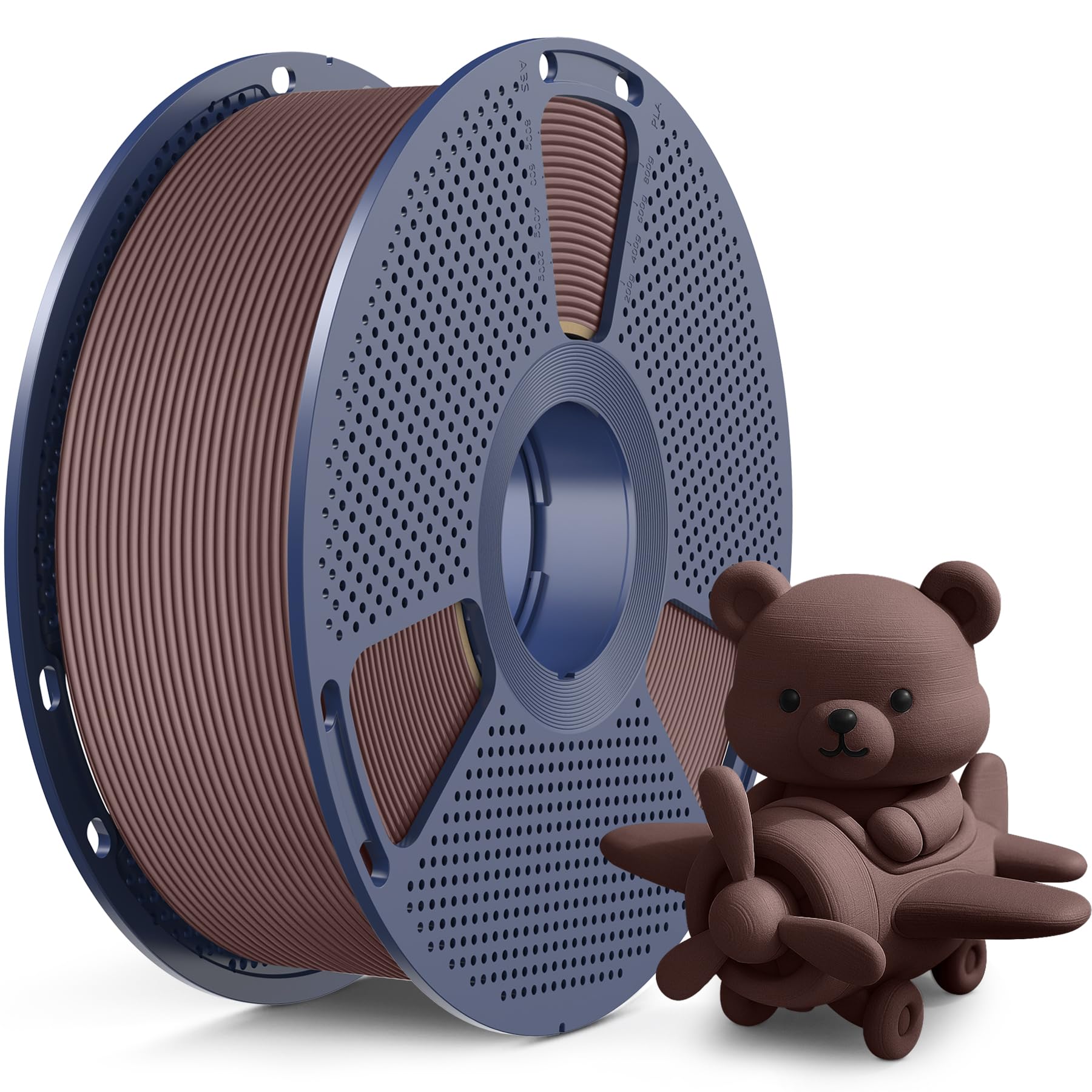 SUNLU High Speed Matte PLA Filament, Glattes mattes PLA 3D Druckerfilament, 600mm/s schneller 3D Druck trifft auf Robustheit, 1KG Spule, matte pla Schokolade