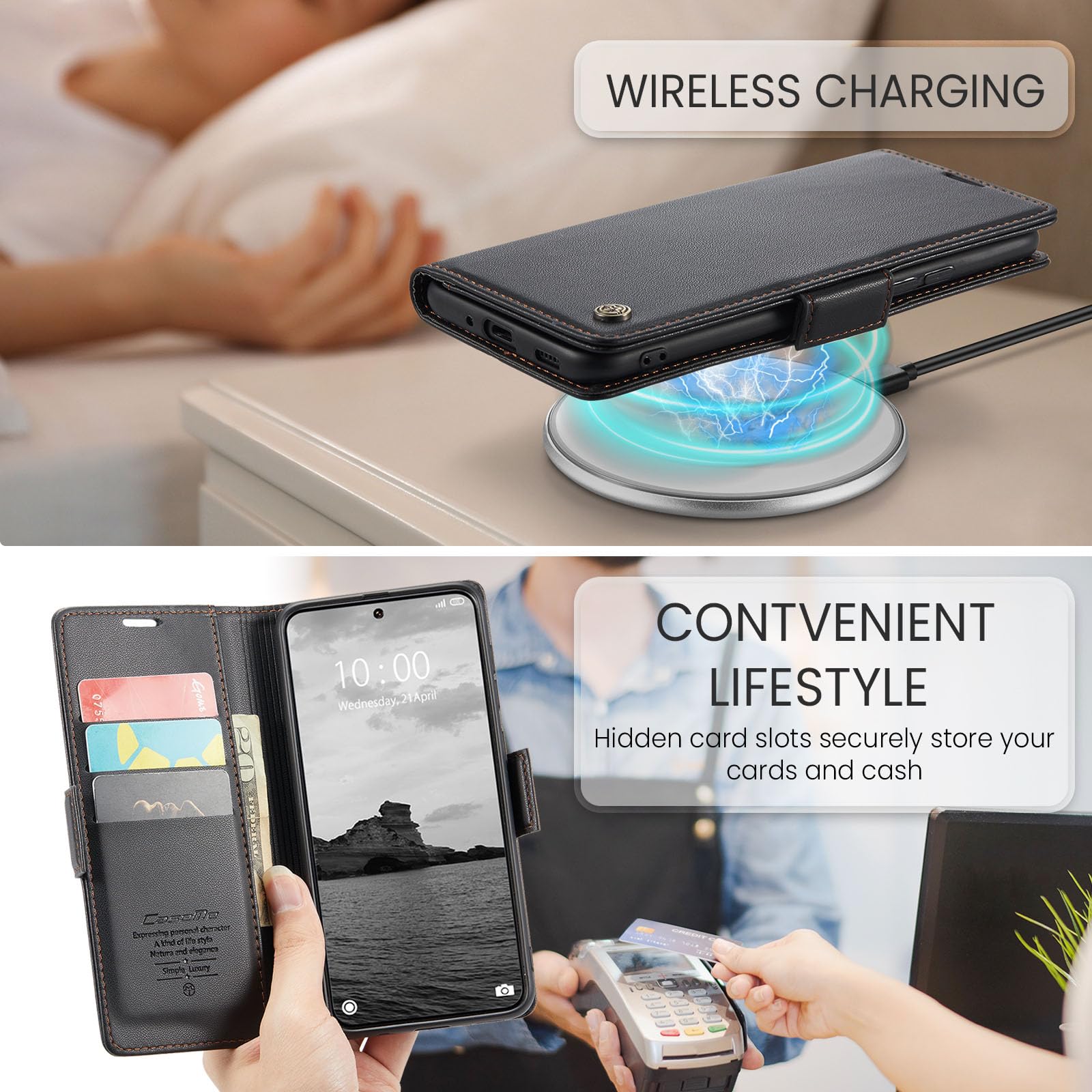 AsWant Cover per Xiaomi 14 Ultra - Premium PU Magnetica Libro Portafoglio Flip Case Funzione Stand Per Xiaomi 14 Ultra (Marrone