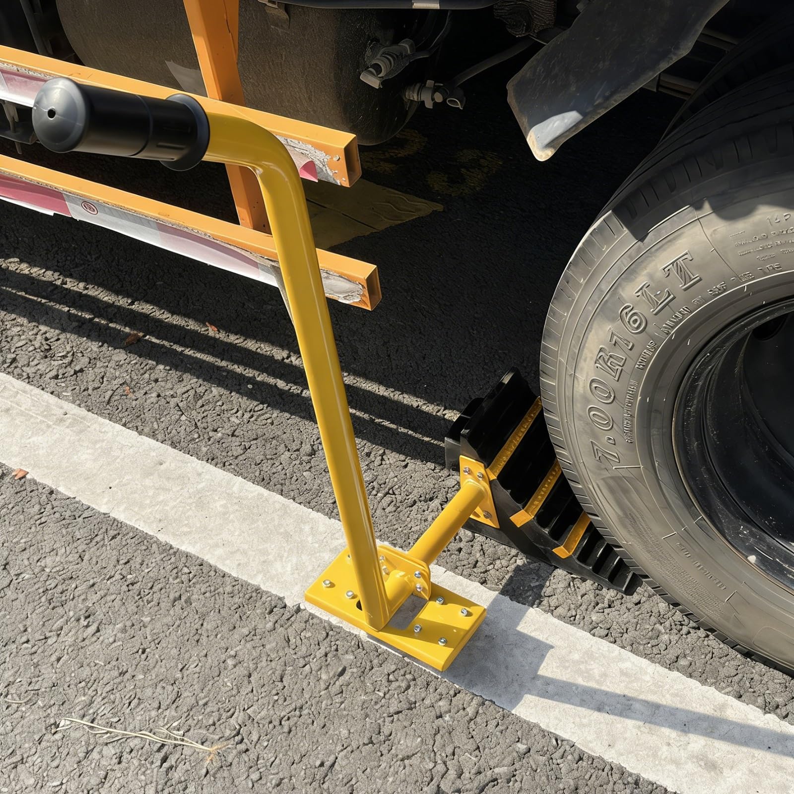 Cuñas industriales de goma para remolque con mango atornillado y rodillo, bloques de tope de rueda de neumáticos flexibles y antideslizantes para semirremolques, seguridad en el coche