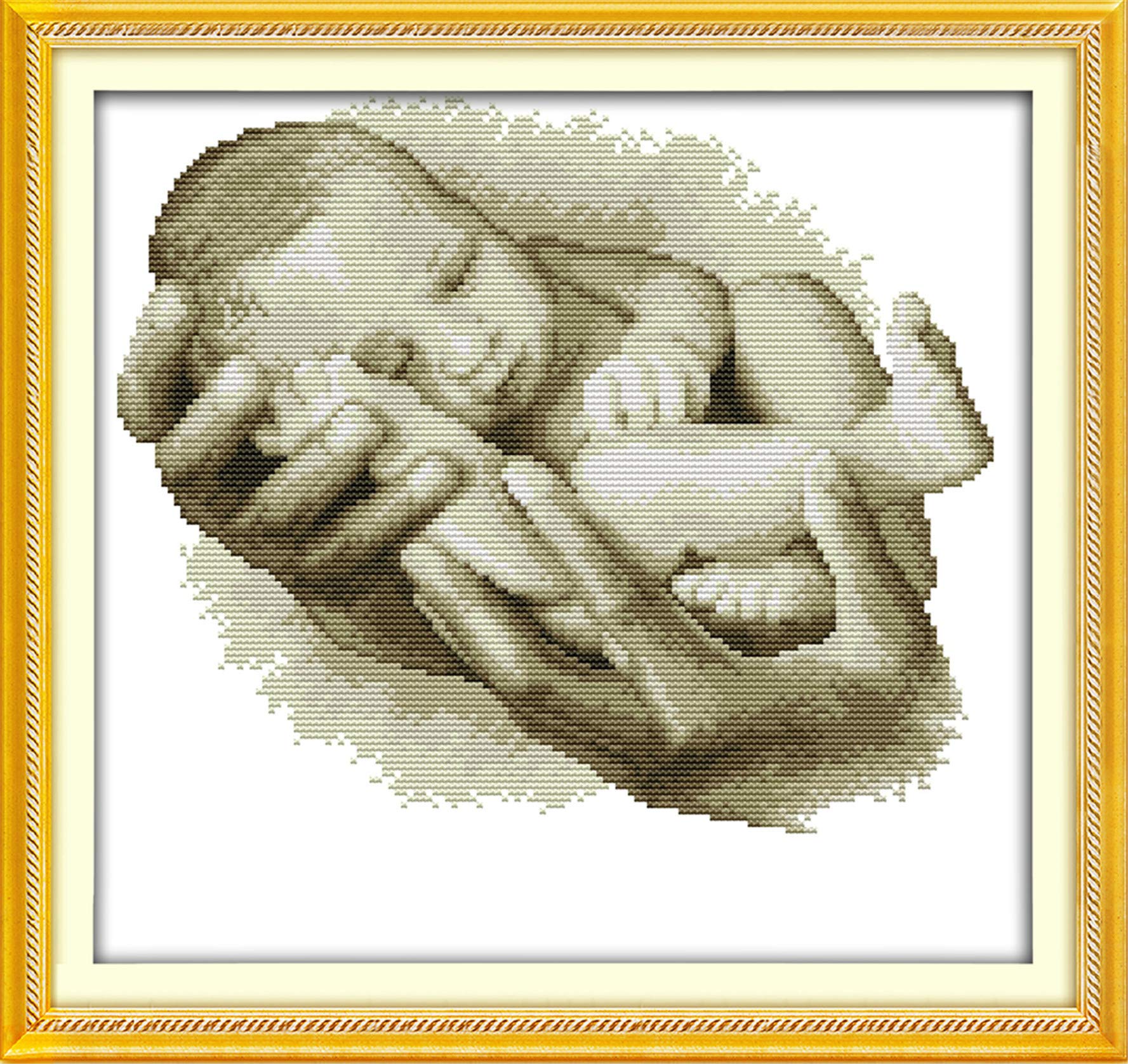 Captaincrafts The Baby On Hand Cross Stitch Kits For Adults Stamped 11Ct Baby Pattern