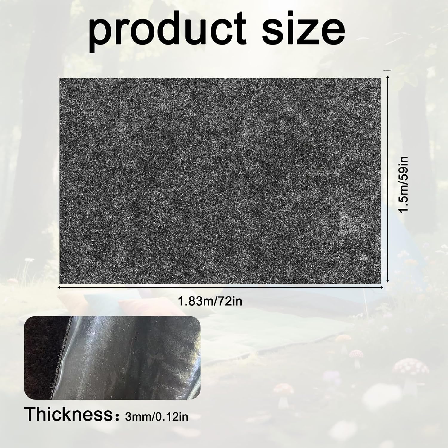 Tent Carpet Mat Camping Floor Rug,Large Size 59 * 72 inch Waterproof Durable Portable and Foldable Pad Soft Tent Carpet Mat Blanket Picnic Floor Blanket for Picnic Outdoor Hiking