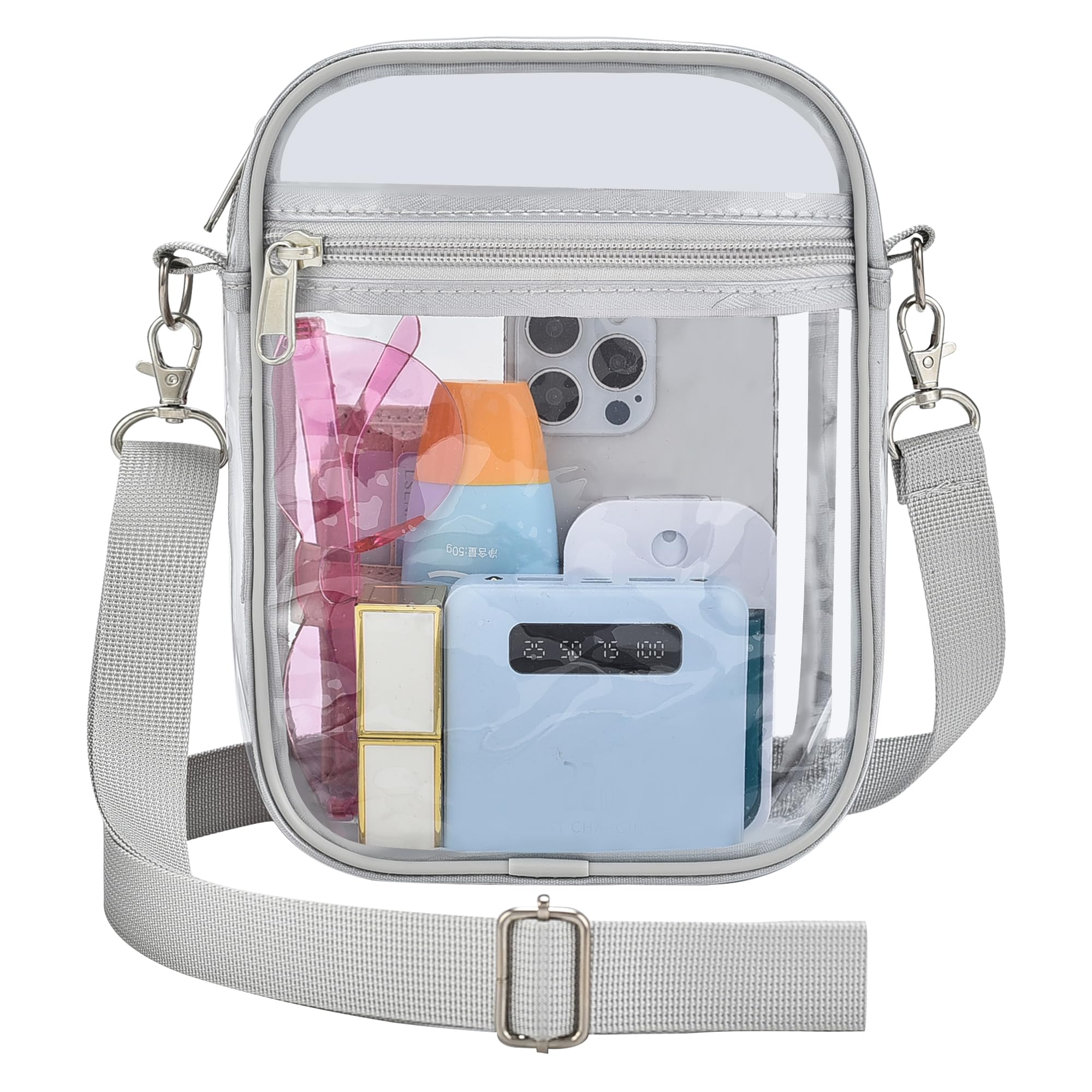 Oraben Small Clear Bag Stadium Approved Clear Purses Sports Stadium Events PVC Messenger Bag for Women Girls