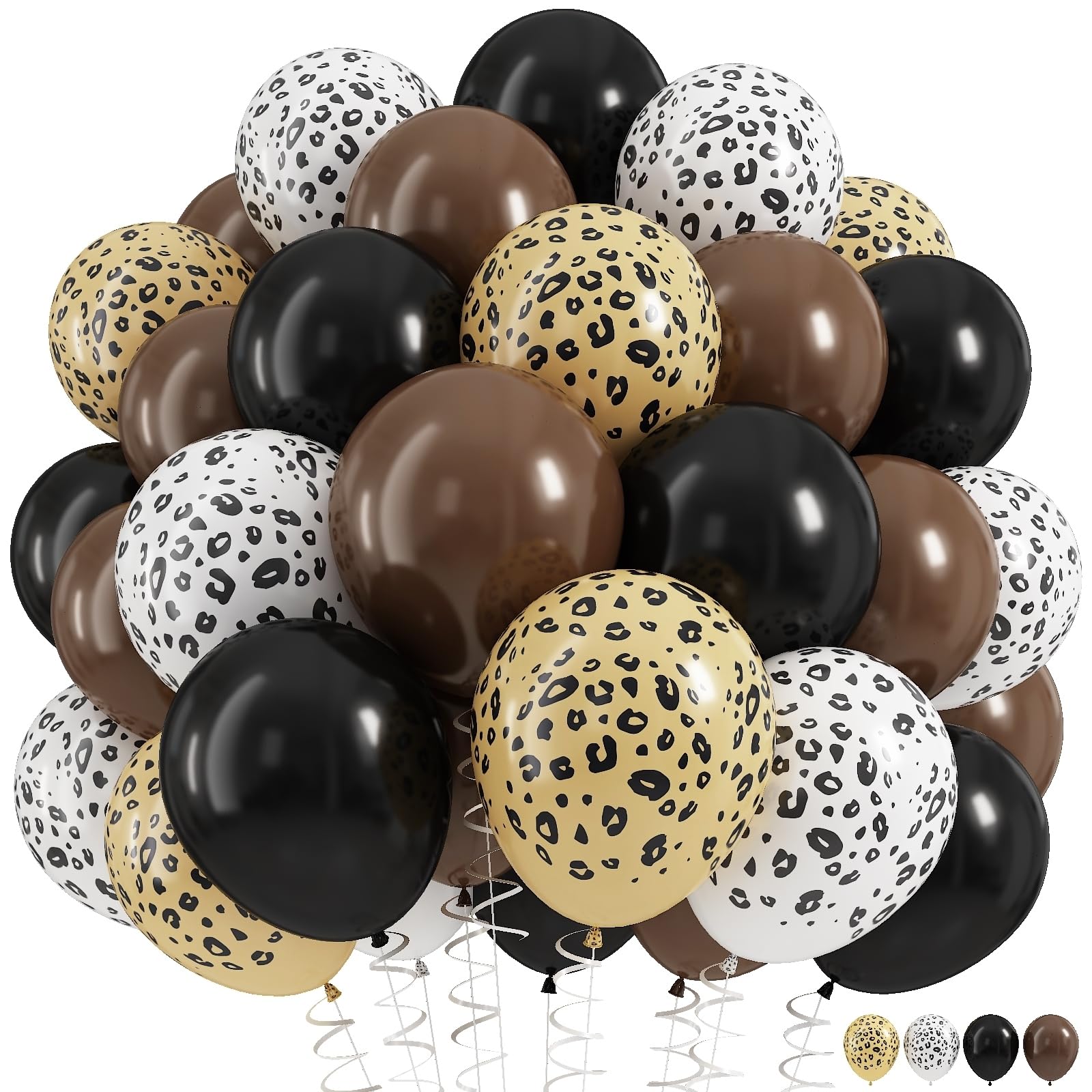 Schwarzes und braunes Geparden-Ballon-Set