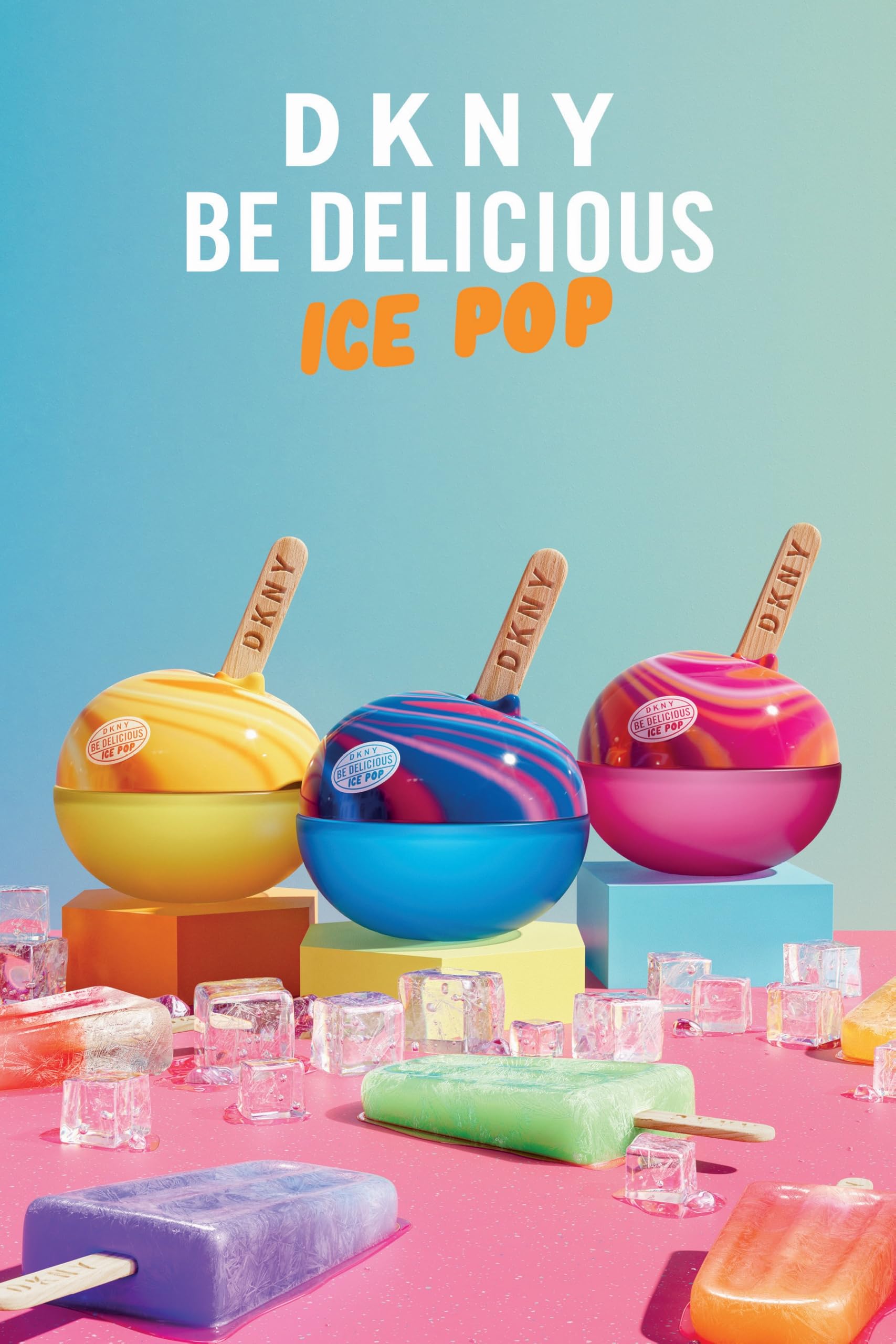 DKNY Be Delicious Ice Pop Citrus Splash Coffret parfum femme – Eau de Parfum 50 ml + Brume parfumée 250 ml, parfum floral-fruité, frais et vivifiant
