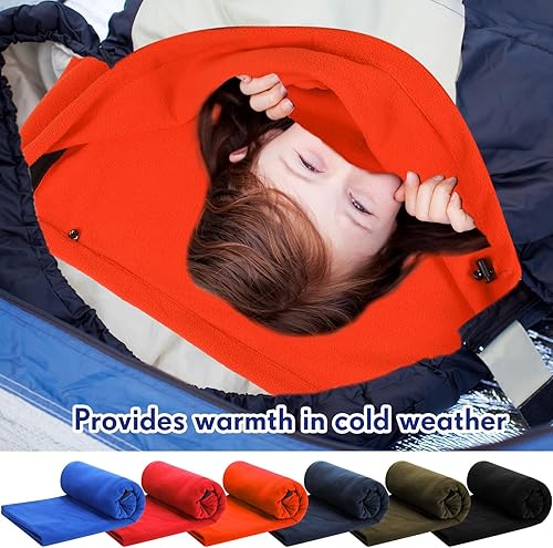 Miniatura 4 de Preboun 6 piezas de forro polar para saco de dormir para adultos, forro cálido para saco de dormir para clima frío, 70.9 x 31.5 pulgadas, con