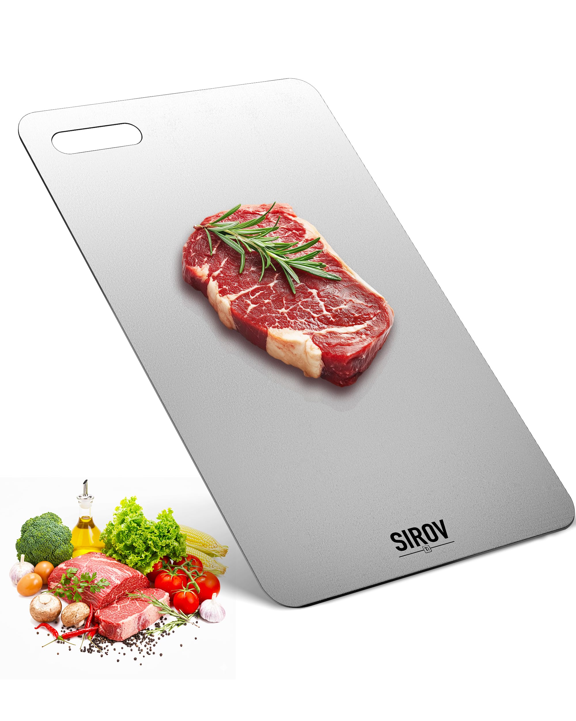 fjl Titanium Cutting Board for Kitchen, 100% Pure Titanium Cutting Board Food Grade,Non Toxic chopping board, Dishwasher safe, Easy to Clean Large Size, 16.1”x10”