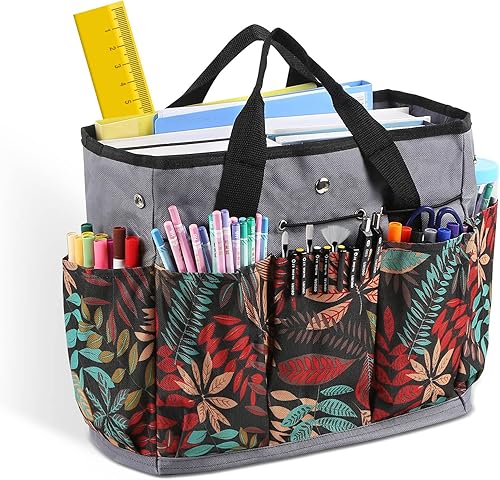 Miniatura 1 de Bolsa organizadora de arte con bolsillos para manualidades álbumes de recortes escuela y oficina organizador de arte rojo