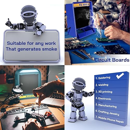 Miniatura 6 de Antidious Paquete de 5 filtros de carbón activado para extractor de humos, filtro portátil de absorción de humo, equipo de extracción de ventilador