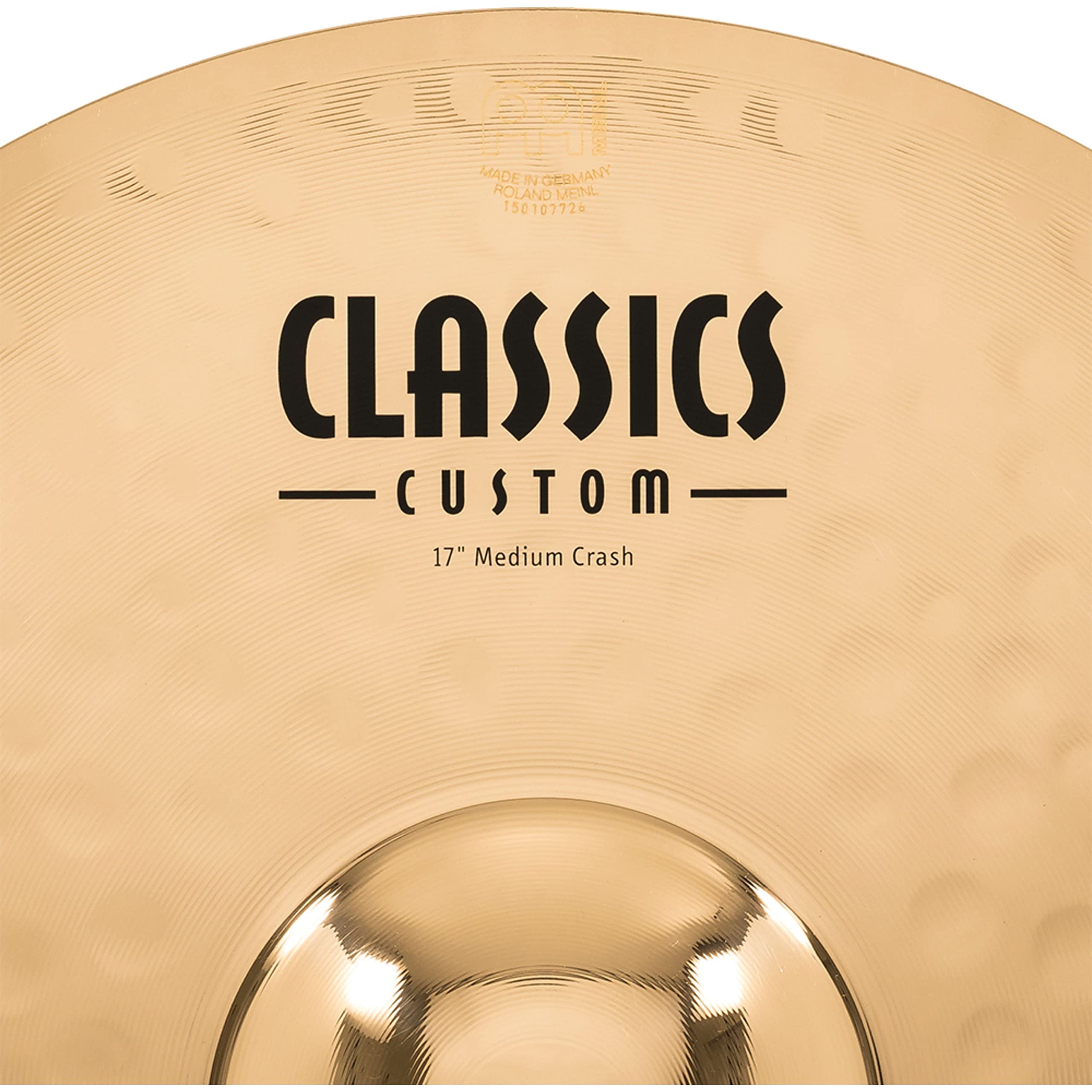 Meinl Cymbals Classics Custom Brilliant Plato Crash Medium de 17 pulgadas (43,18cm) Platillos de Batería - Pareja - Bronce B12, Acabado Brillante (CC17MC-B)