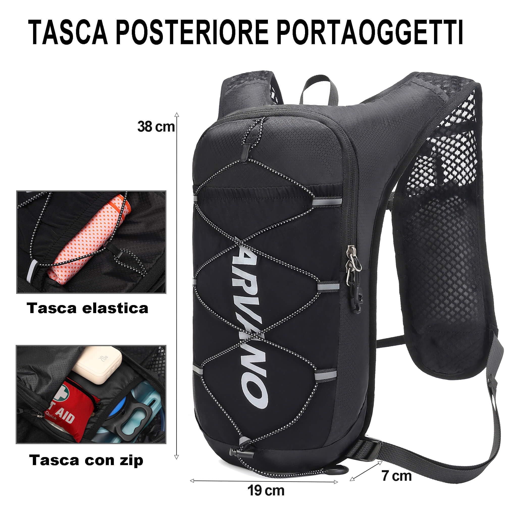 Gilet Zaino da Corsa con Idratazione, Sacca Idrica 1.5L, 5L Leggero e Traspirante per Trail Running e Ciclismo - Uomo e Donna