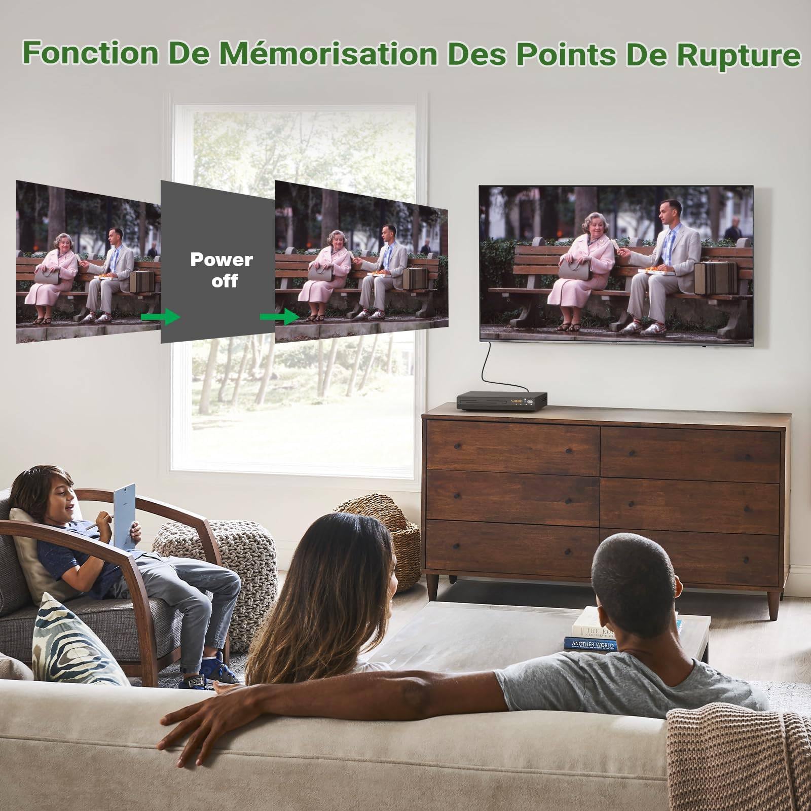 HDMI DVD Player | Unterstützt 1080P, USB, CD | Regionenfreier DVD Spieler für Fernseher | Mit HDMI-Kabel, RCA-Kabel und Fernsteuerung