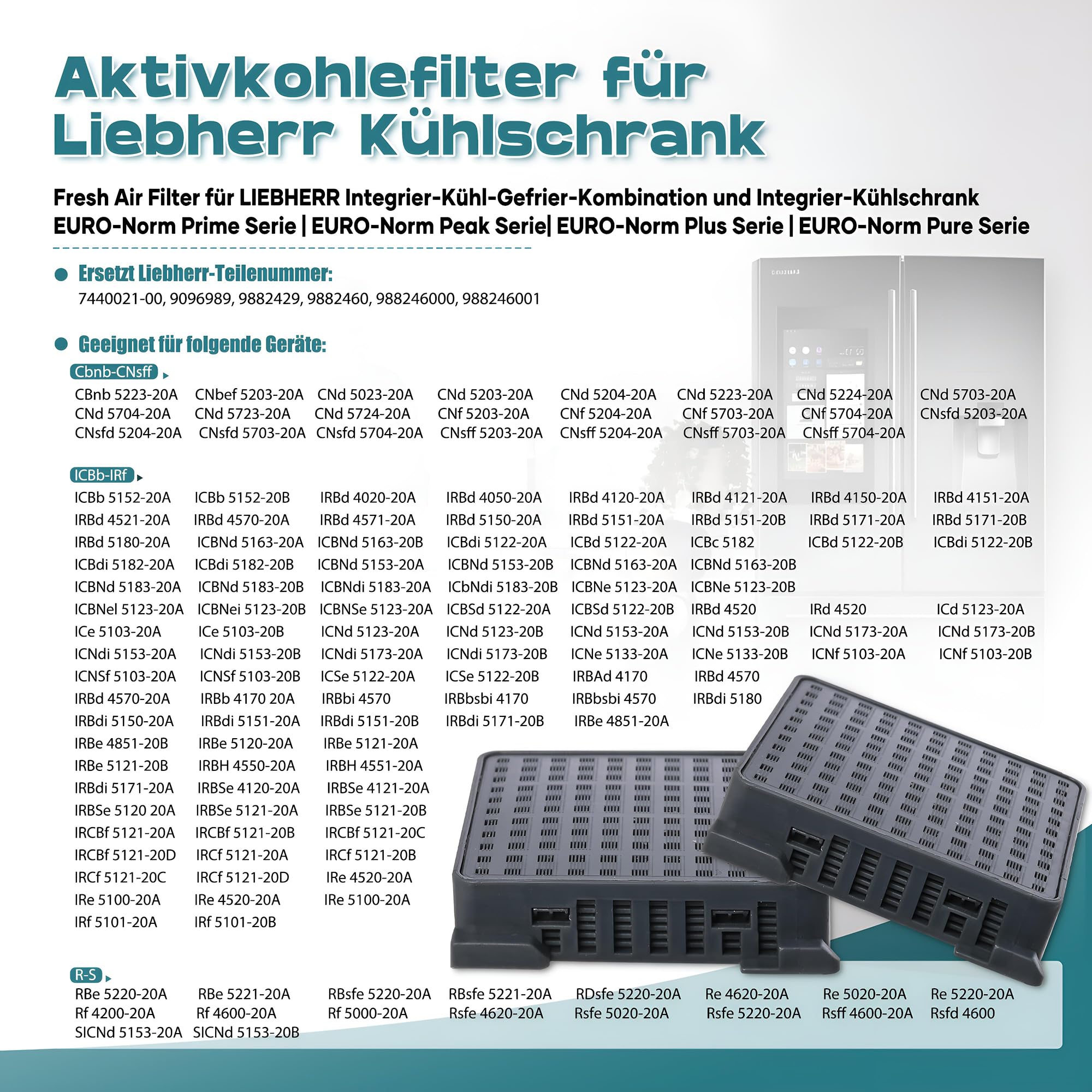 Liebherr FreshAir filter - Zuivert de lucht - 2x | bol