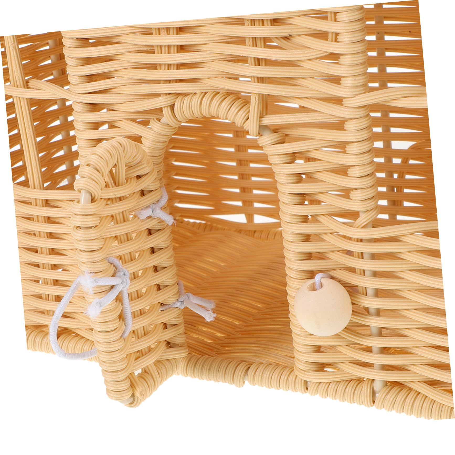 Cesta de Navidad con Asas Cesta Tejida Artesanal Forma de Casa para Snacks y Regalos Decoración Festiva para Fiestas y Celebraciones