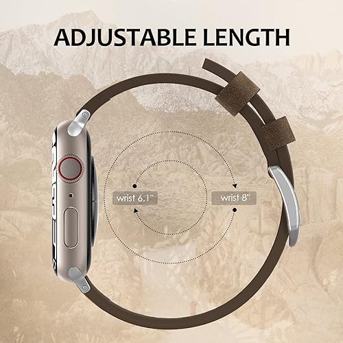 Vista 84 de Correa de cuero compatible con correas de Apple Watch de 1.811 in, 1.772 in, 1.732 in, 1.654 in (Serie 1/2/3) para hombres y mujeres, correa de Azul