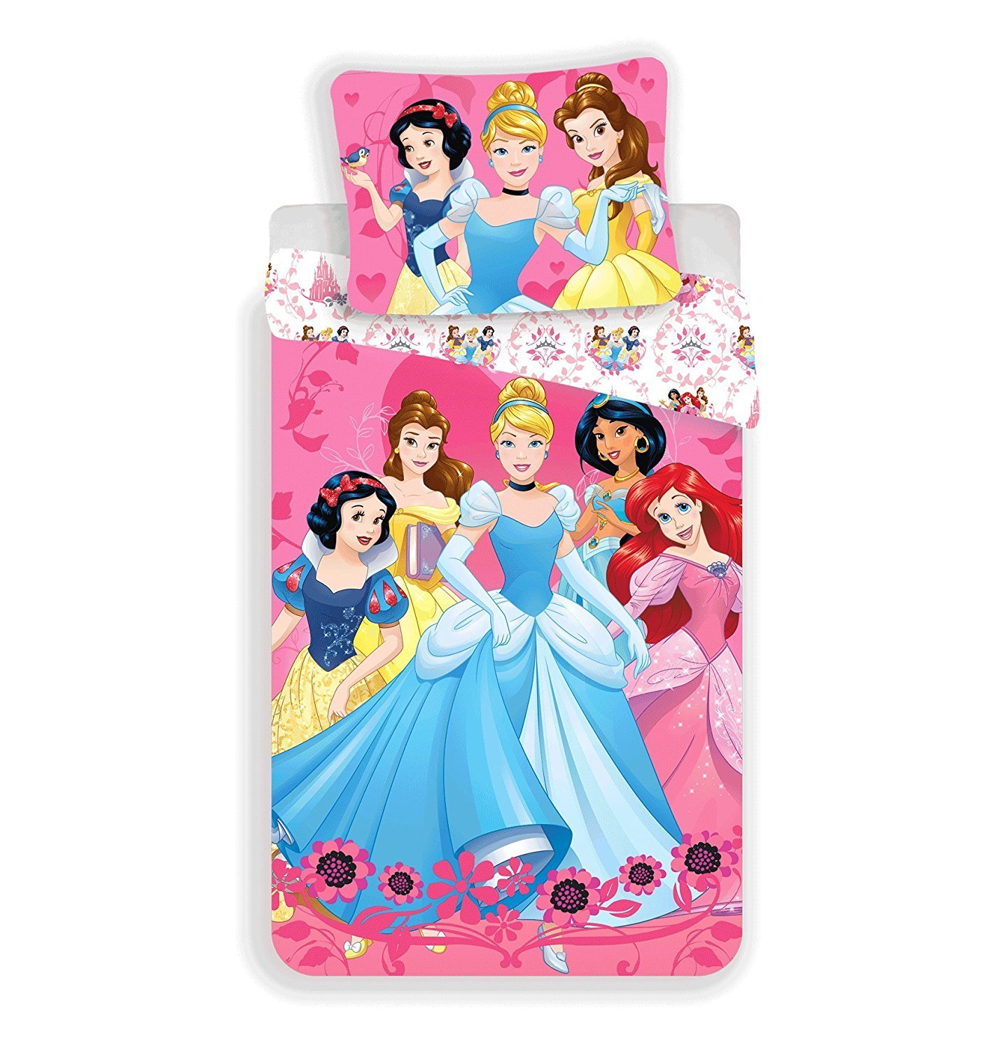 Jerry Fabrics Disney Princess Children's Bedding Comforter Set for Girls including Duvet Cover and Pillow Case, Multi-Colour