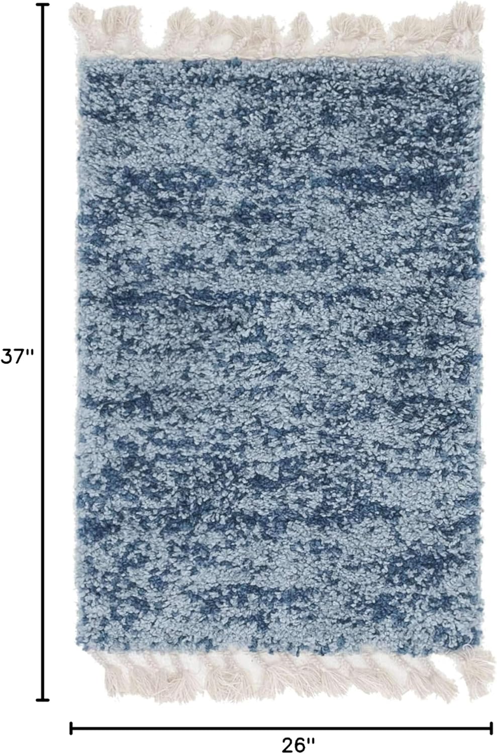 Unique Loom Hygge Shag Collection Modern Moroccan Inspired, Plush & Cozy Area Rug (2' 2 x 3' 0 Rectangular, Blue/ Navy Blue)