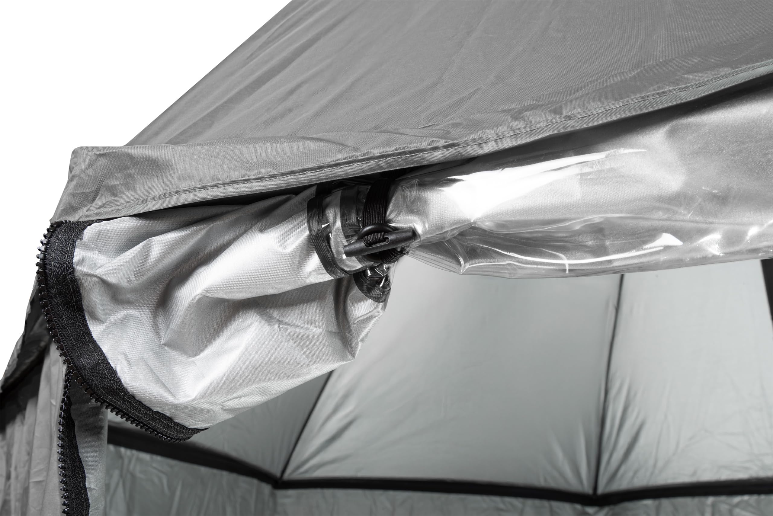Angelschirm mit Seitenwand & Sichtfenster – Wasserdicht, Schirmzelt klappbar – Windschutz Zelt für Angler, 205 cm