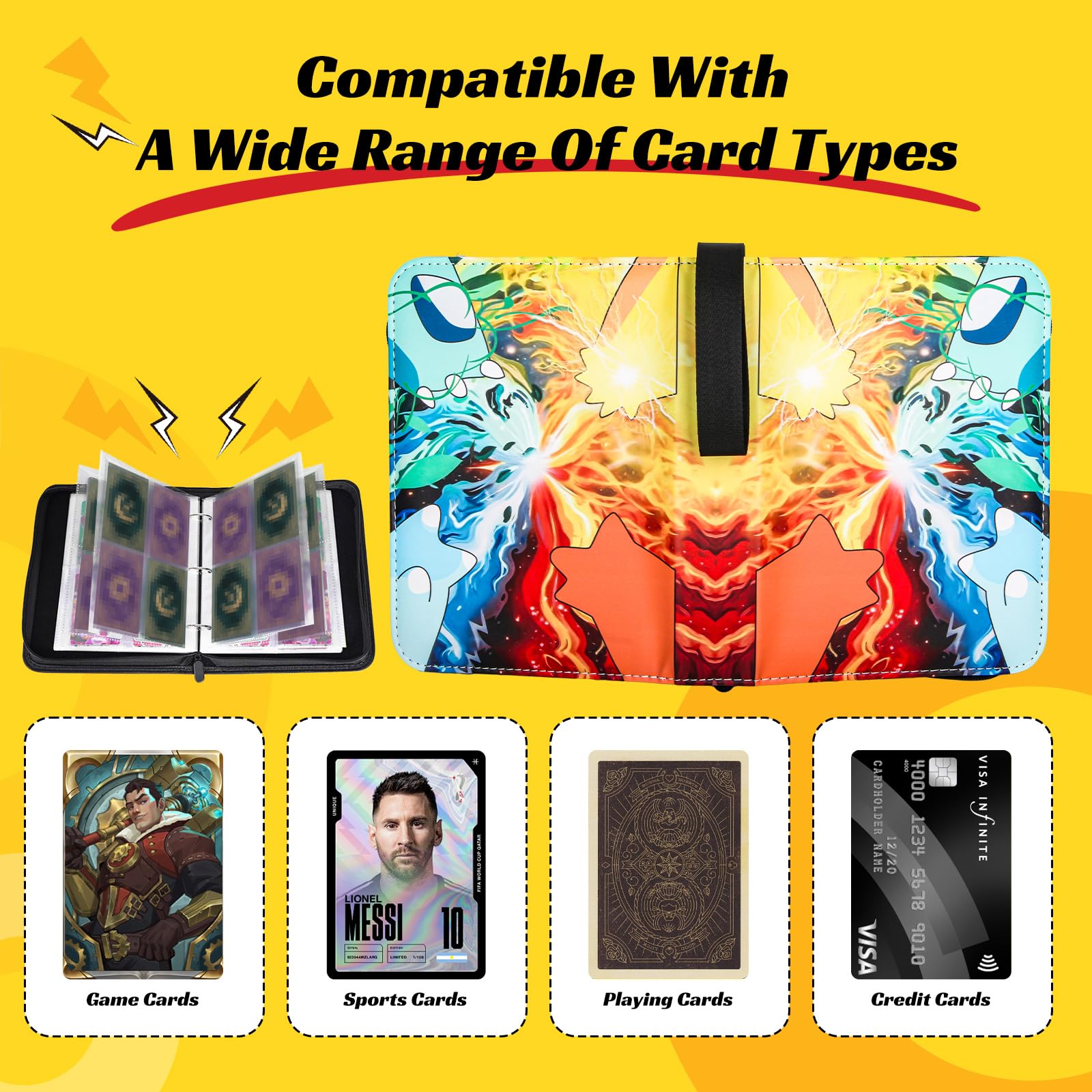 Album Para Cartas, 440 Álbum Colección, 55 Páginas Álbum de Cartas Coleccionables, Carpeta Cartas Transparente