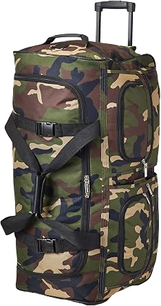 Rockland Rolling Duffel Bag, Black, 22