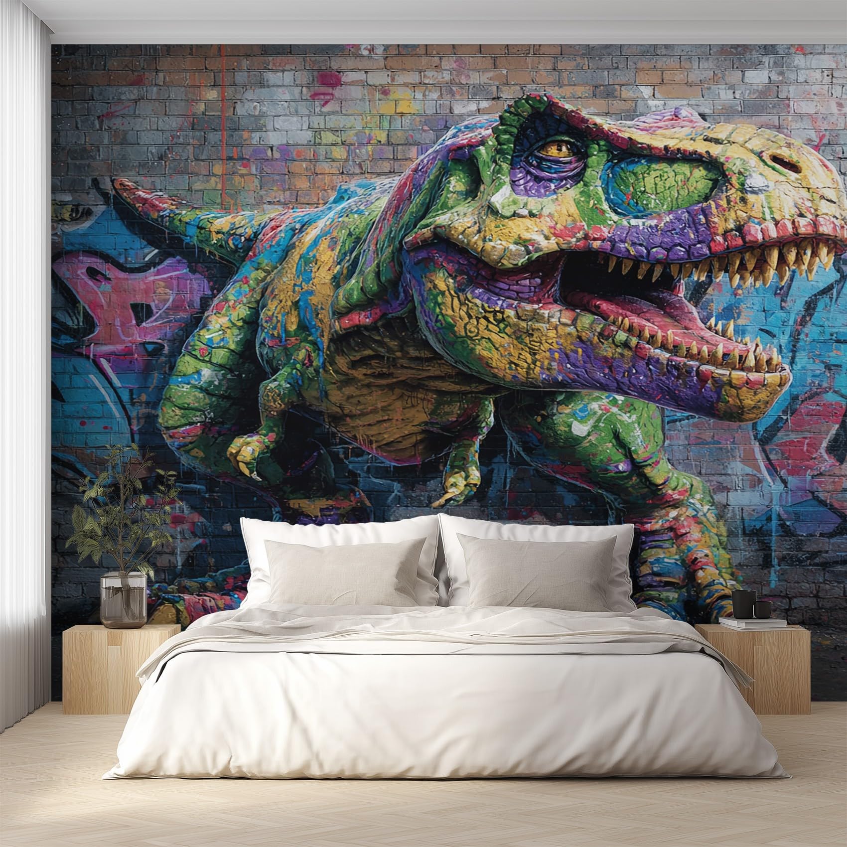 Generisch Vliestapete Graffiti Dinosaurier Tapete, 396x280 (B x H)