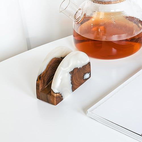 Miniatura 9 de Resin Wood Art  Luxury Wooden Napkin Holder for table decoration. Modern Napkin Storage Dispenser Decor for Home, Kitchen, Restaurant, Café and Bar
