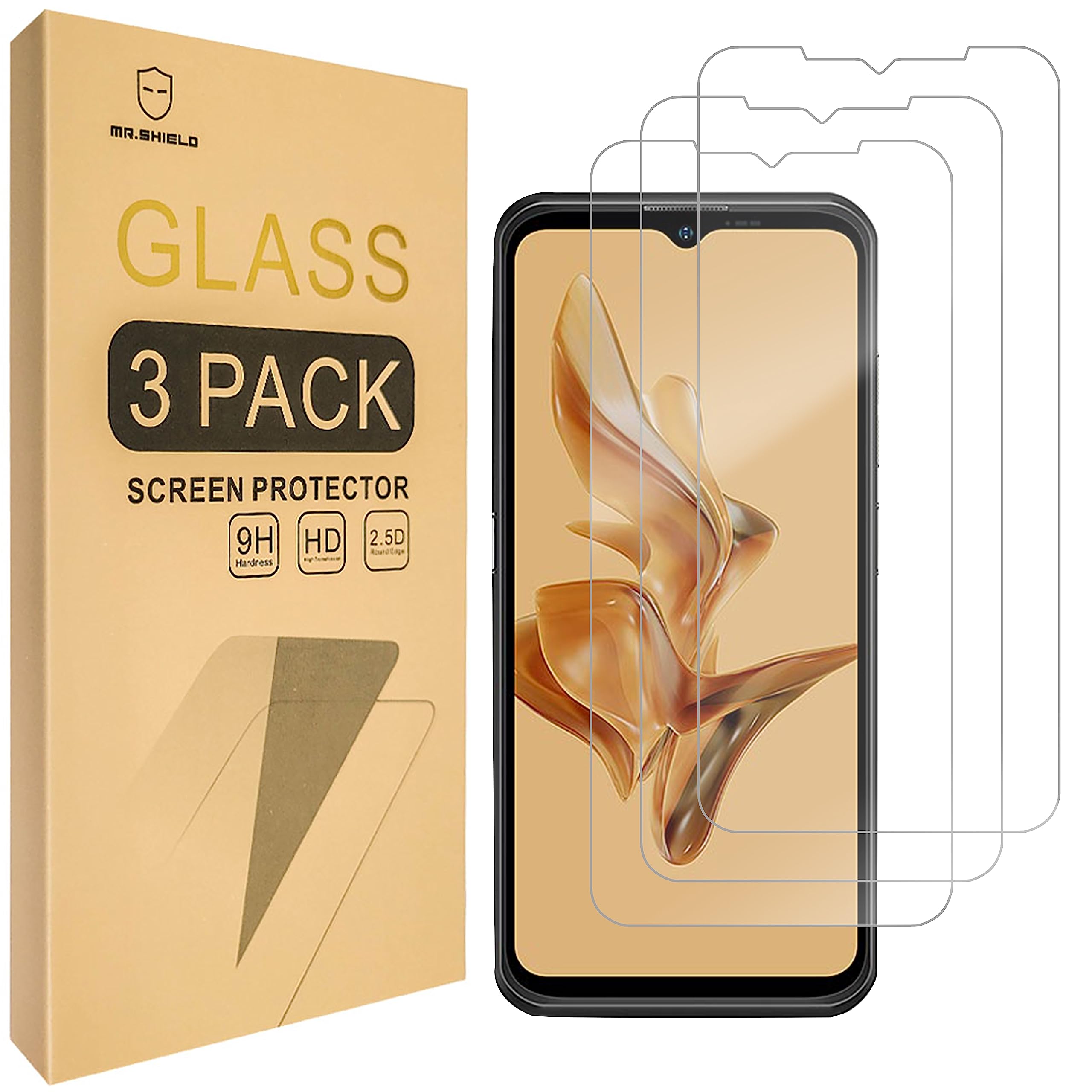 Mr.Shield Pellicola In Vetro Temperato Per Ulefone Armor 24 (3 Pezzi) - Durezza 9H, Anti Graffio, Anti Impronta