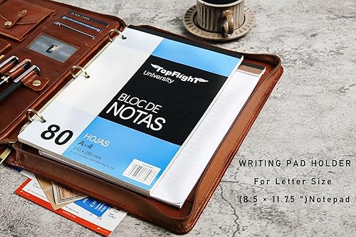 Miniatura 5 de Cartera de cuero con carpeta de 3 anillas carpeta de cuero personalizada con cremallera organizador de cartera de cuero grabado regalo personalizado