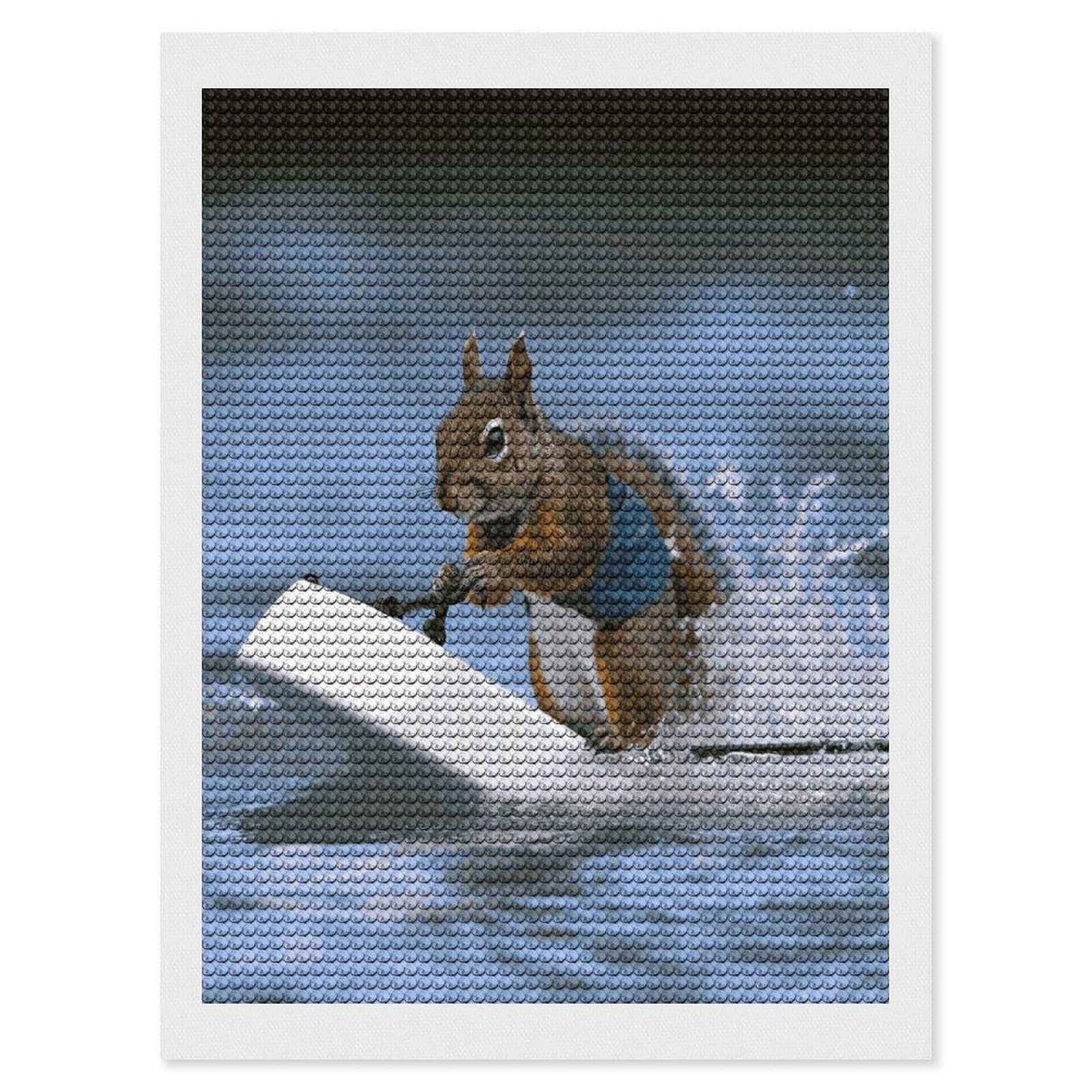 LDGSUPH Water Skiing Squirrel Diamond Painting Kits for Adults Paint with Diamond Pictures Art DIY Full Drill Diamond Dots Painting Personalized Diamond Photo for Home Wall Decor Gift 12"x16"