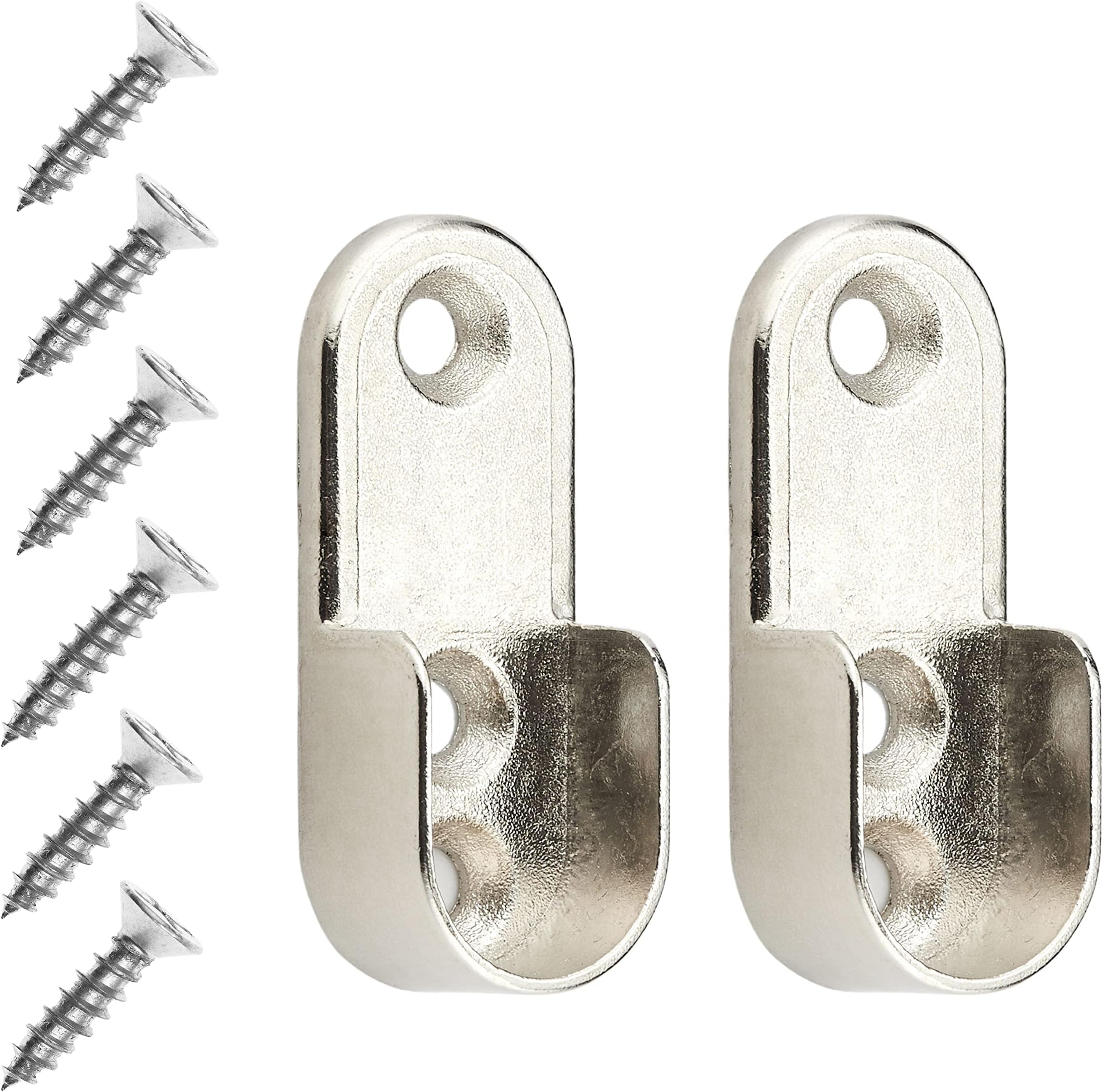 10 Stück Kleiderstangen Halterungen Aus Zinklegierung - Oval Für Schrankrohre