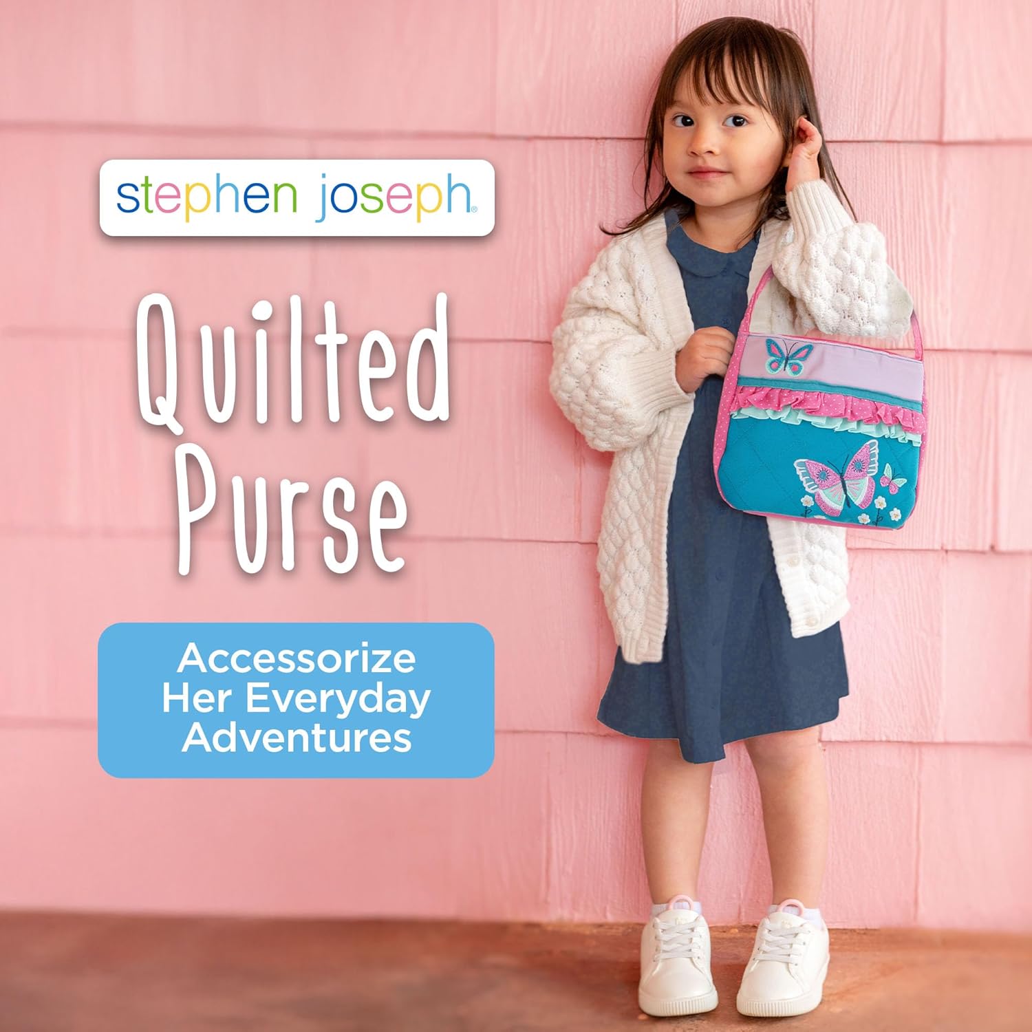Stephen Joseph Little Girls Toddler Quilted Purse, Purse for Little Girls Handbags Kids Age 3-8 - Image 2