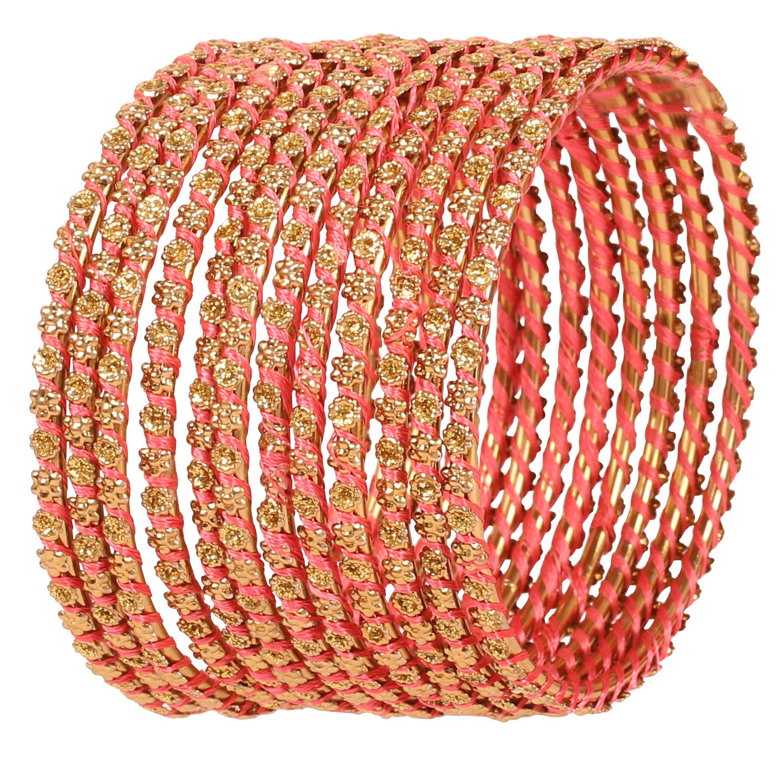 TouchstoneSilken Thread Bangle Collection Indian Bollywood Filigree Hand Woven Faux Silk Thread Designer Jewelry Bangle Bracelets In Antique Gold Tone For Women.