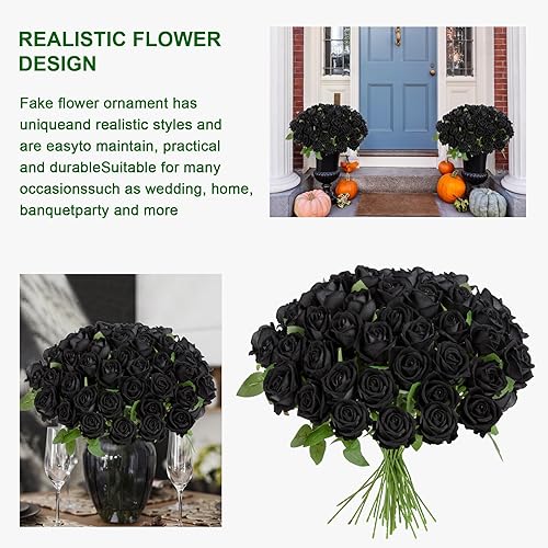 Miniatura 8 de Flores artificiales, rosas táctiles, ramo de rosas falsas, tallo de flores para centros de mesa de boda, corona de bricolaje, decoración del hogar,