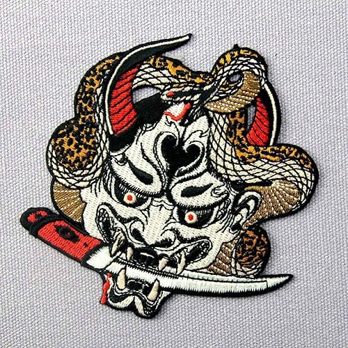 Miniatura 3 de Hannya Oni - Parche para máscara bordada, para planchar y coser