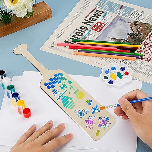 Miniatura 5 de 4 paletas de madera sin terminar de 17 pulgadas, paleta de fraternidad griega, paleta de madera de pino maciza, paleta de madera de fraternidad de