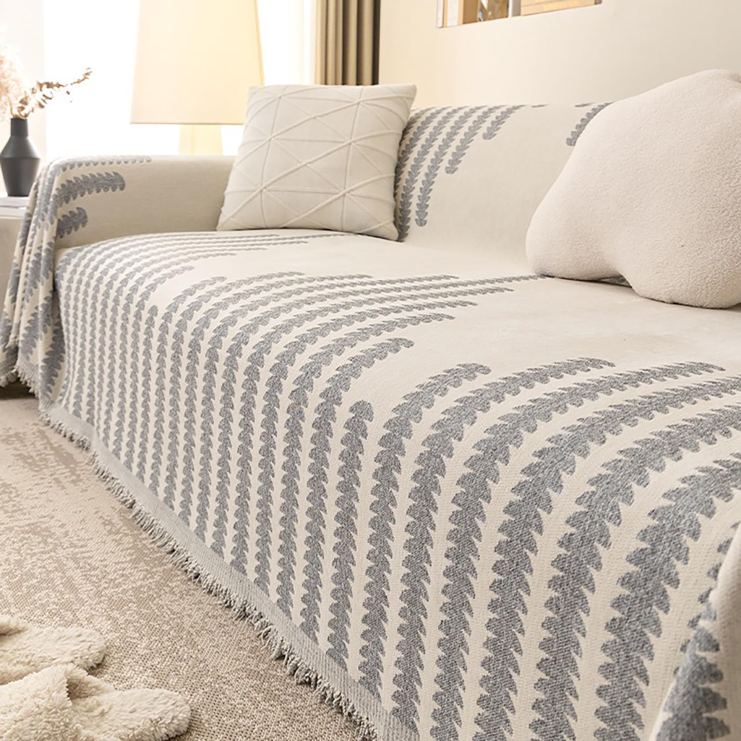 Housse de canapé sectionnelle en chenille antidérapante L 180x280cm