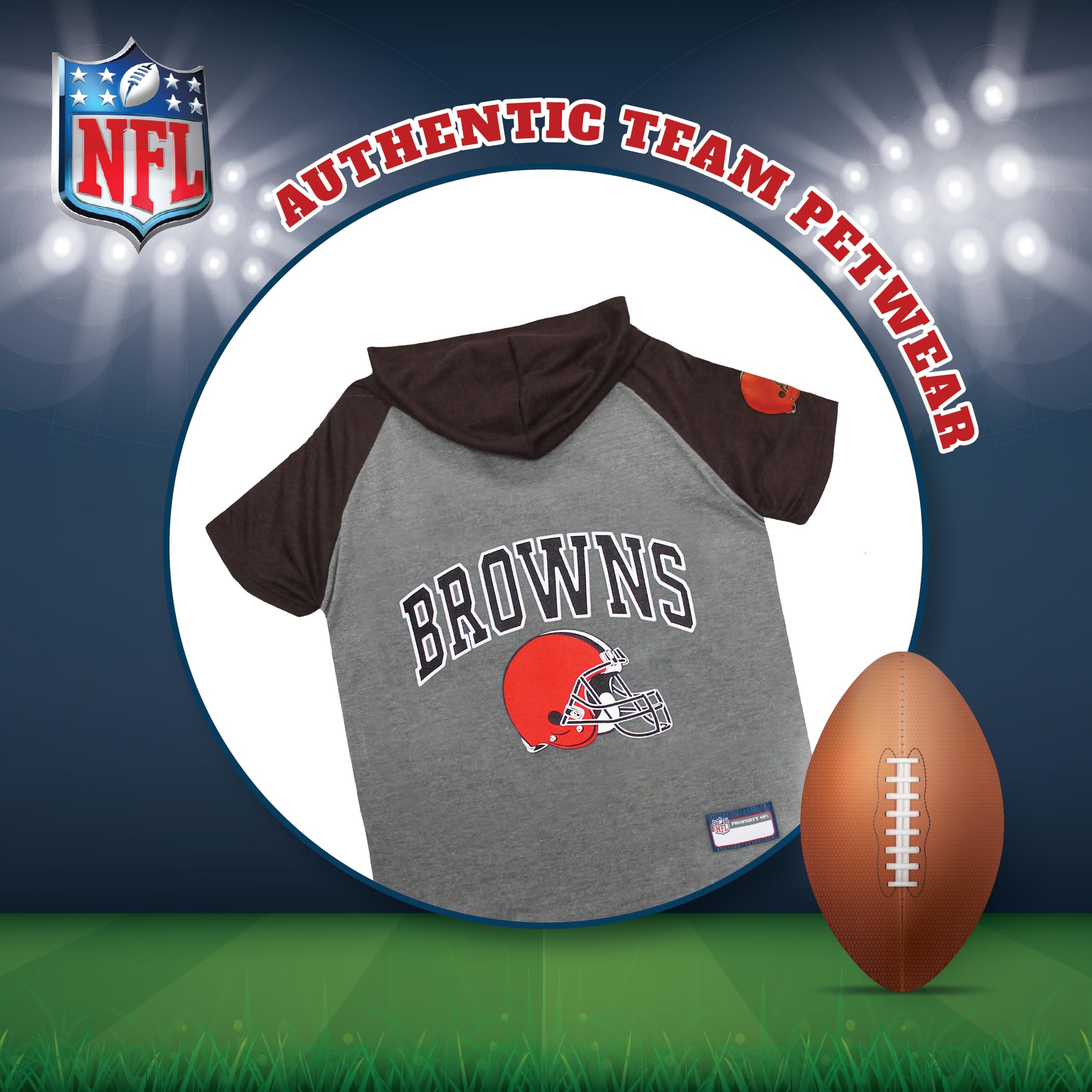 Pets First Cleveland Browns Hoodie T-Shirt, Medium, Black - Image 3