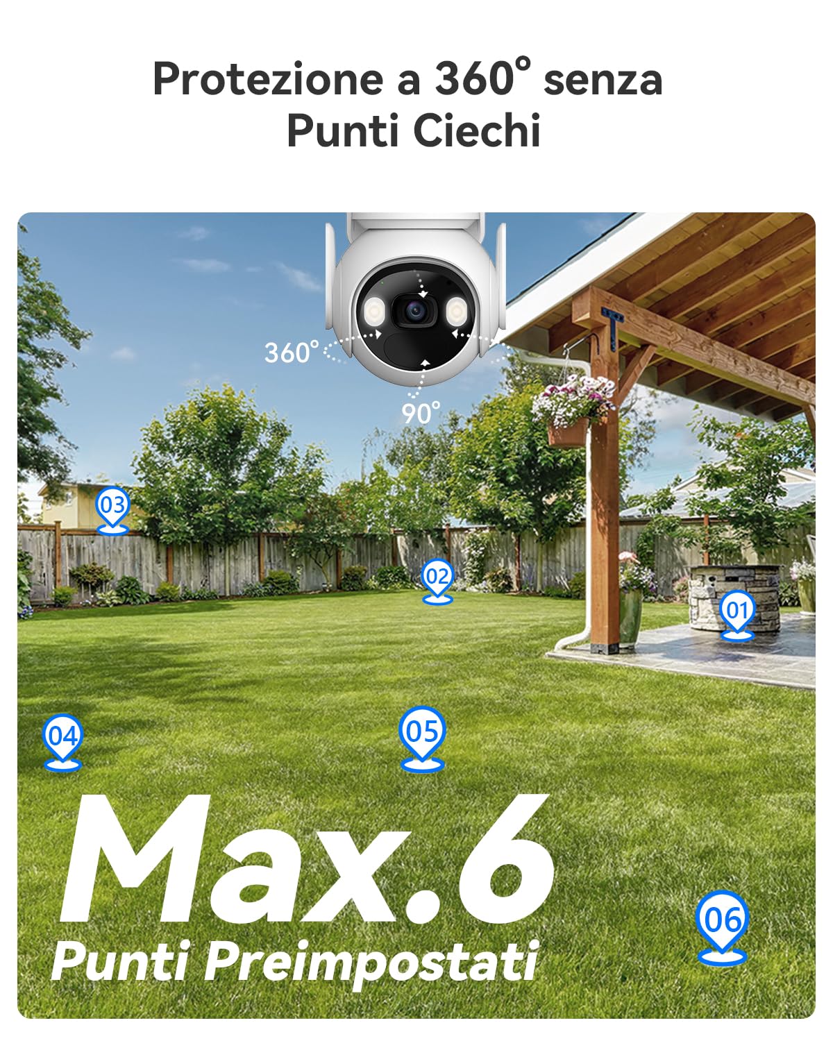 Imou 2K Telecamera Wi-Fi Esterno Senza Fili con Batteria 15000mAh, Videocamera Sorveglianza Pannello Solare, Audio Bidirezionale, Rilevamento PIR & Umano, Visione Notturna a Colori, IP66 Cell PT Kit