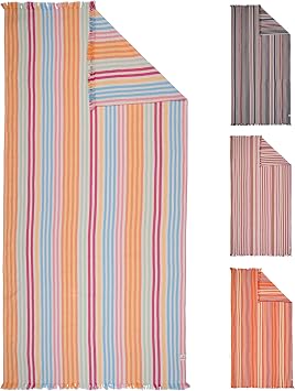 Turkish Beach Towel - Large 36 x 67 | 100% Turkish Cotton | Lightweight, Quick Dry & Sand Resistant Towel Made with Repurposed Cotton for Beach & Travel Sorbet