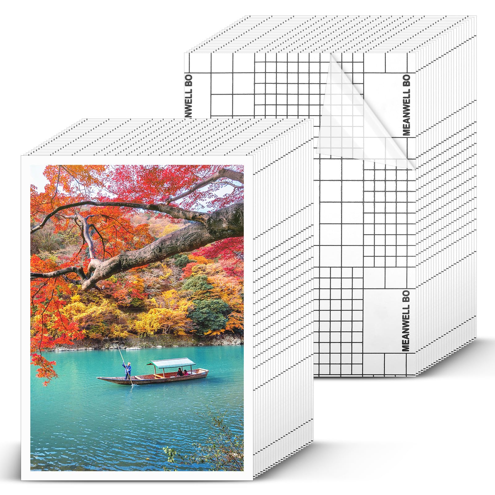 50 Pcs Matte Self Adhesive Laminating Sheets, 8.4 x 12.2 Inches Matte Finish Self Sealing Lamination Sheets, Clear Laminating Sheets No Machine Needed Self Sealing Laminate Sheets