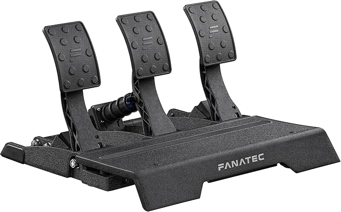 Fanatec Sim Racing CSL Elite Pedals V2 – 3-Pedal Set (Clutch, Brake, Throttle), Dual-Stage Load Cell Brake System, Hall-Effect Sensors – PC, PS5, PS4
