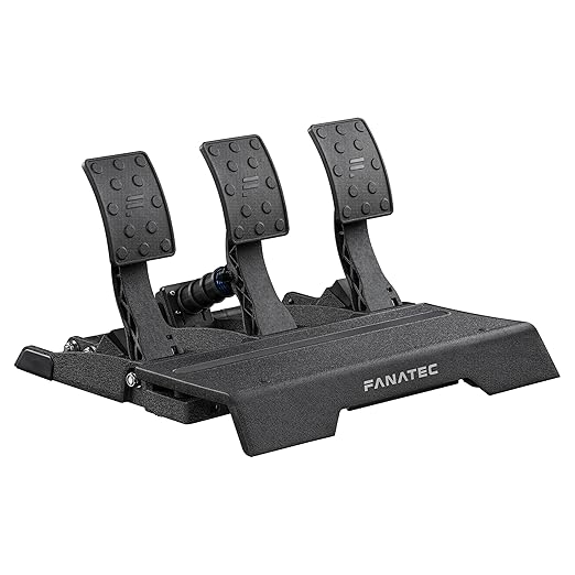 Fanatec Sim Racing CSL Elite Pedals V2 – 3-Pedal Set (Clutch, Brake, Throttle), Dual-Stage Load Cell Brake System, Hall-Effect Sensors – PC, PS5, PS4