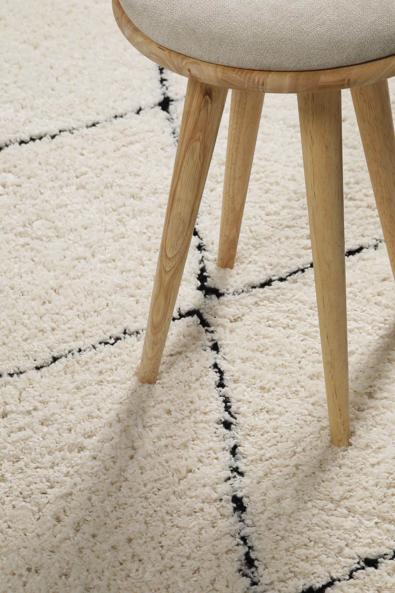 Wecon Home, Alfombra moderna de pelo largo – estilo bereber para salón, pasillo, dormitorio, estudio Two (120 x 170 cm, crema beige)