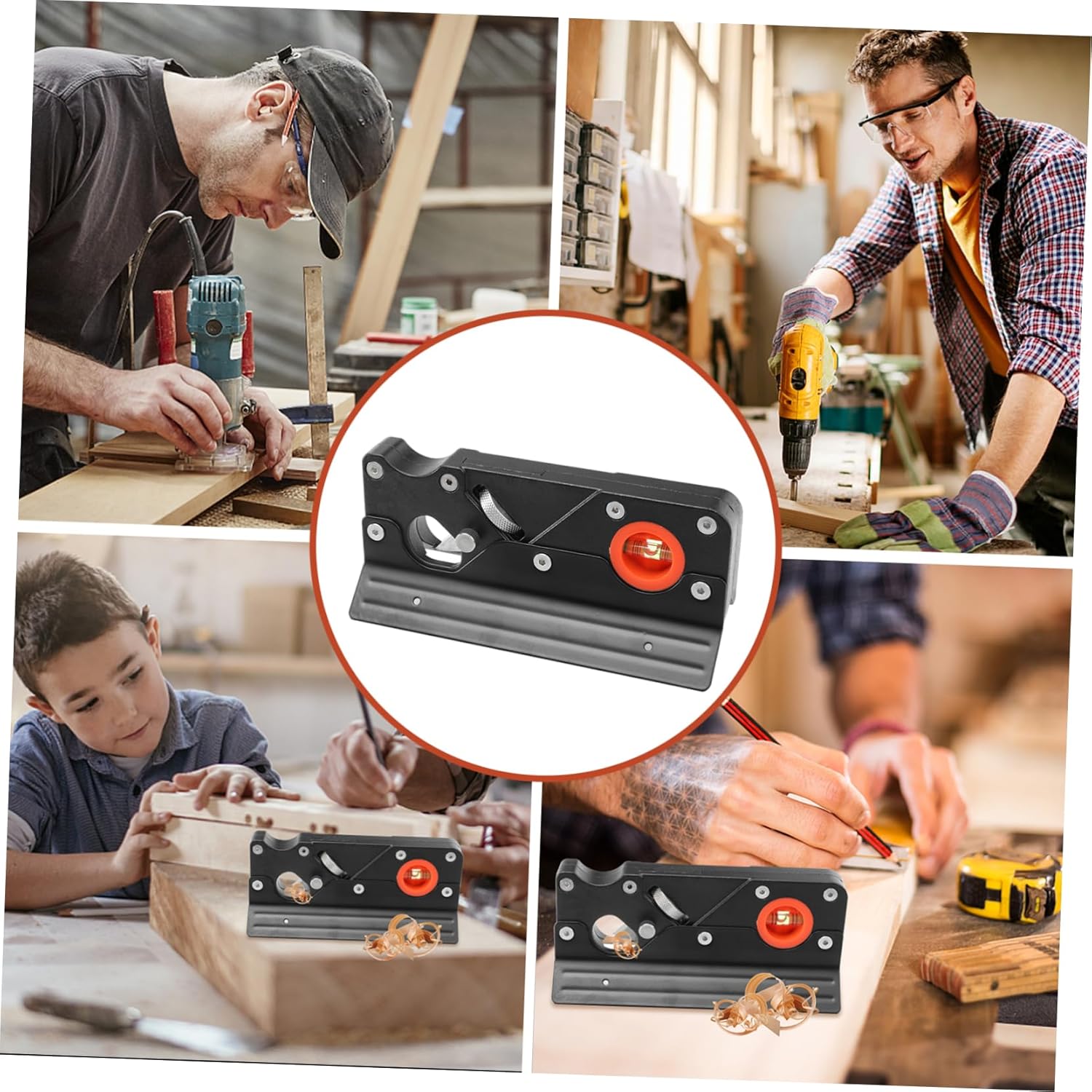 COHEALI Chamfer Plane Tool Set for Woodworking 45-Degree Miter Hand Planing Support Frame Adjustable Trimming Plane for DIY Carpentry and Edge Trimming