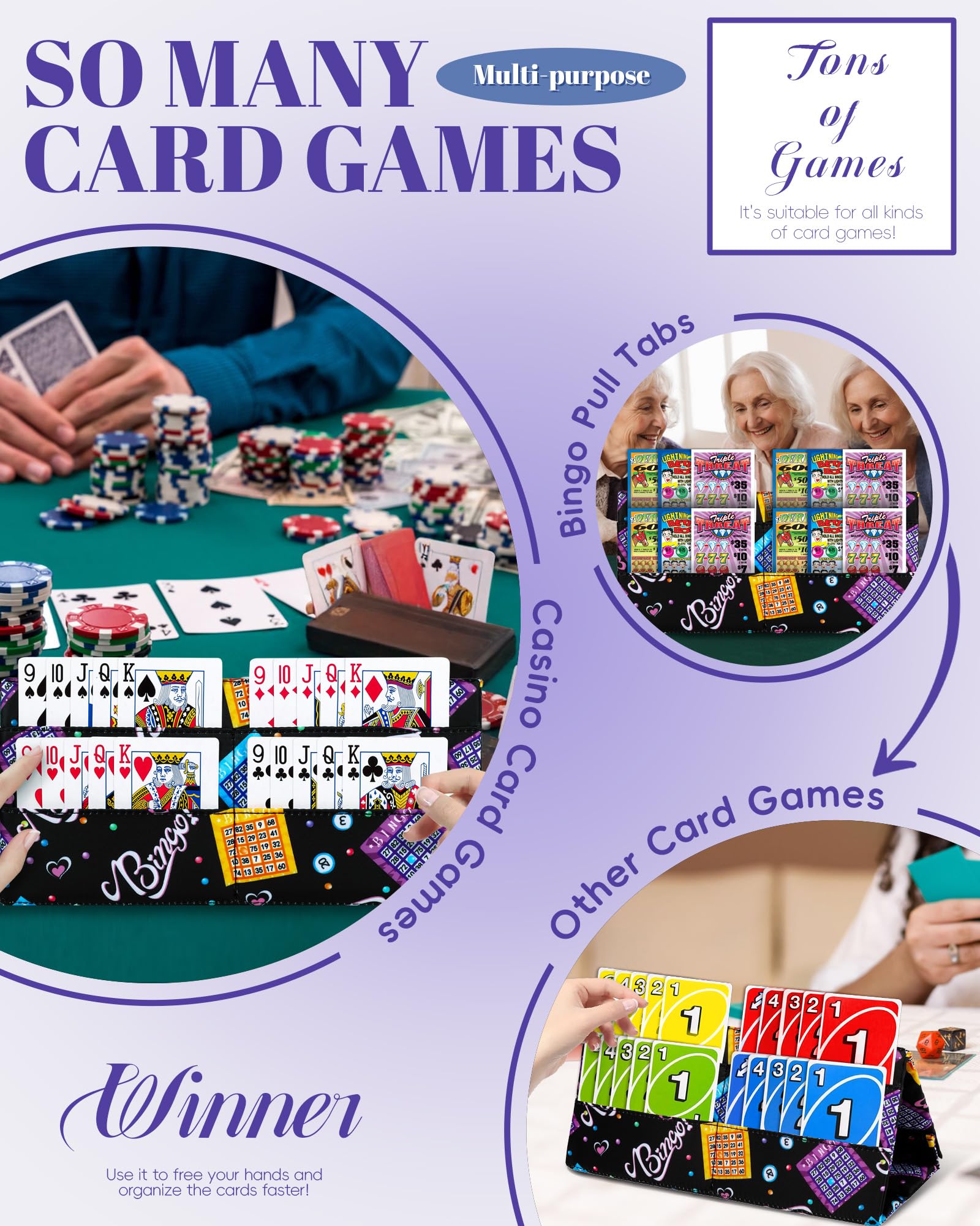 Soporte para cartas de juego para pestañas de bingo, portatarjetas para tarjetas de puente de póquer, soporte de tarjetas de bingo para fichas de juego, accesorios de juego de casino, premios para